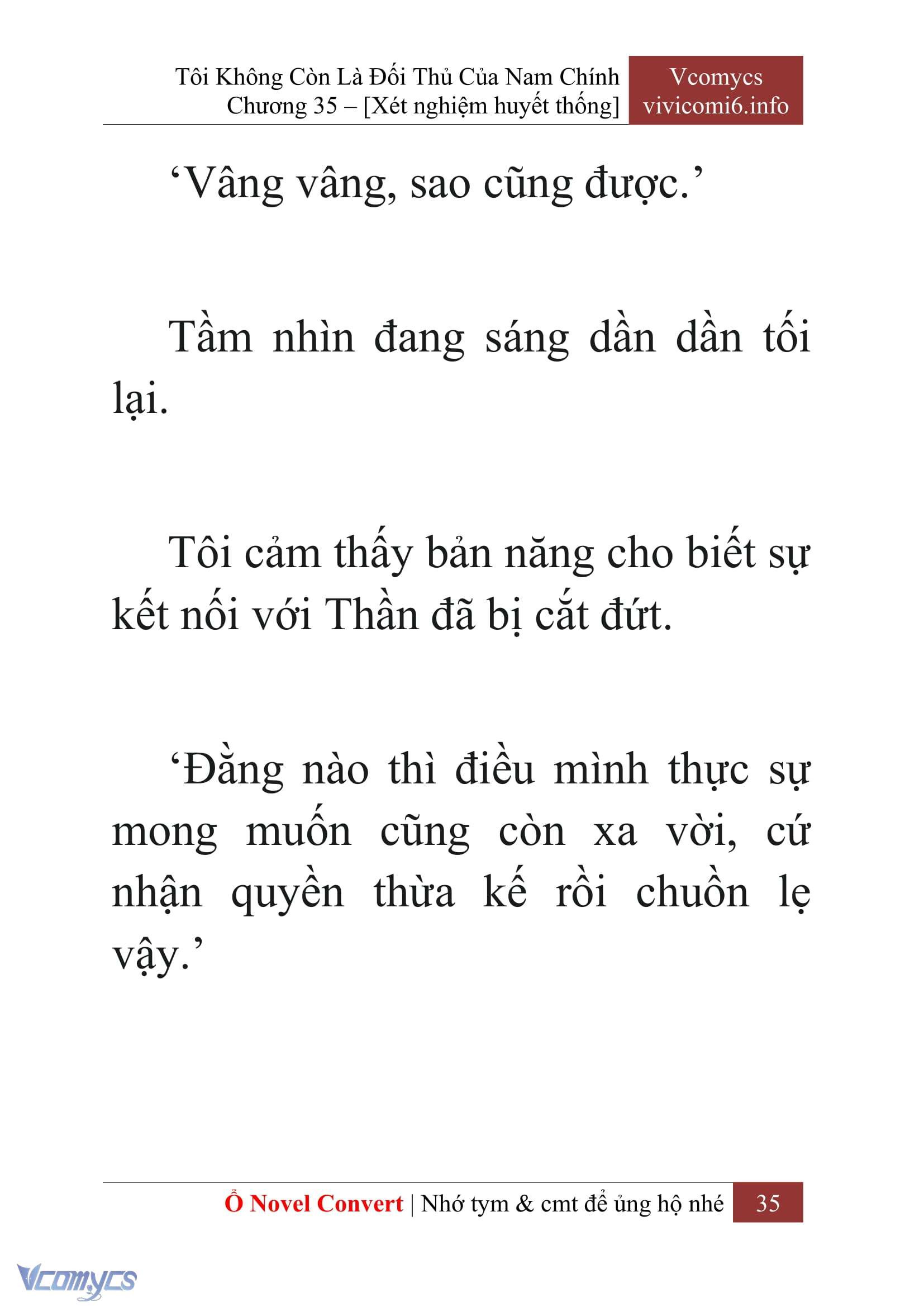 [Novel] Tôi Không Còn Là Đối Thủ Của Nam Chính Chap 35 - Trang 2