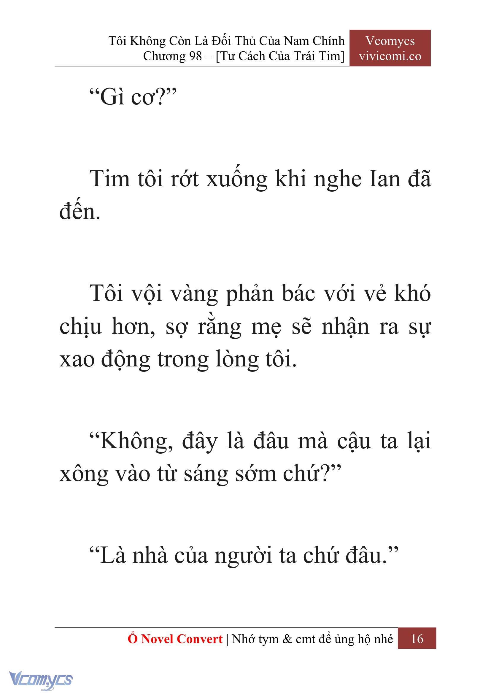 [Novel] Tôi Không Còn Là Đối Thủ Của Nam Chính Chap 98 - Trang 2