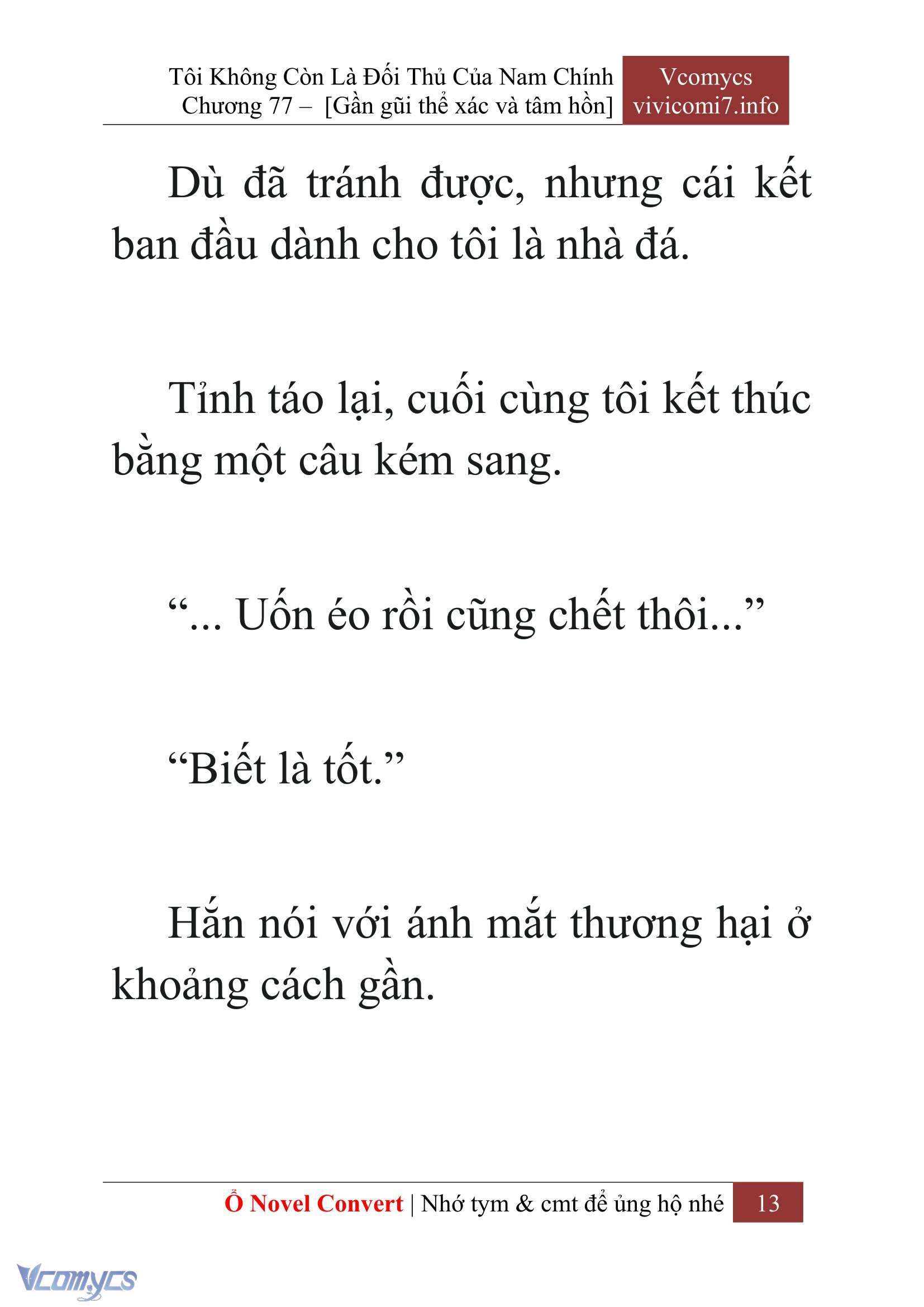[Novel] Tôi Không Còn Là Đối Thủ Của Nam Chính Chap 77 - Trang 2