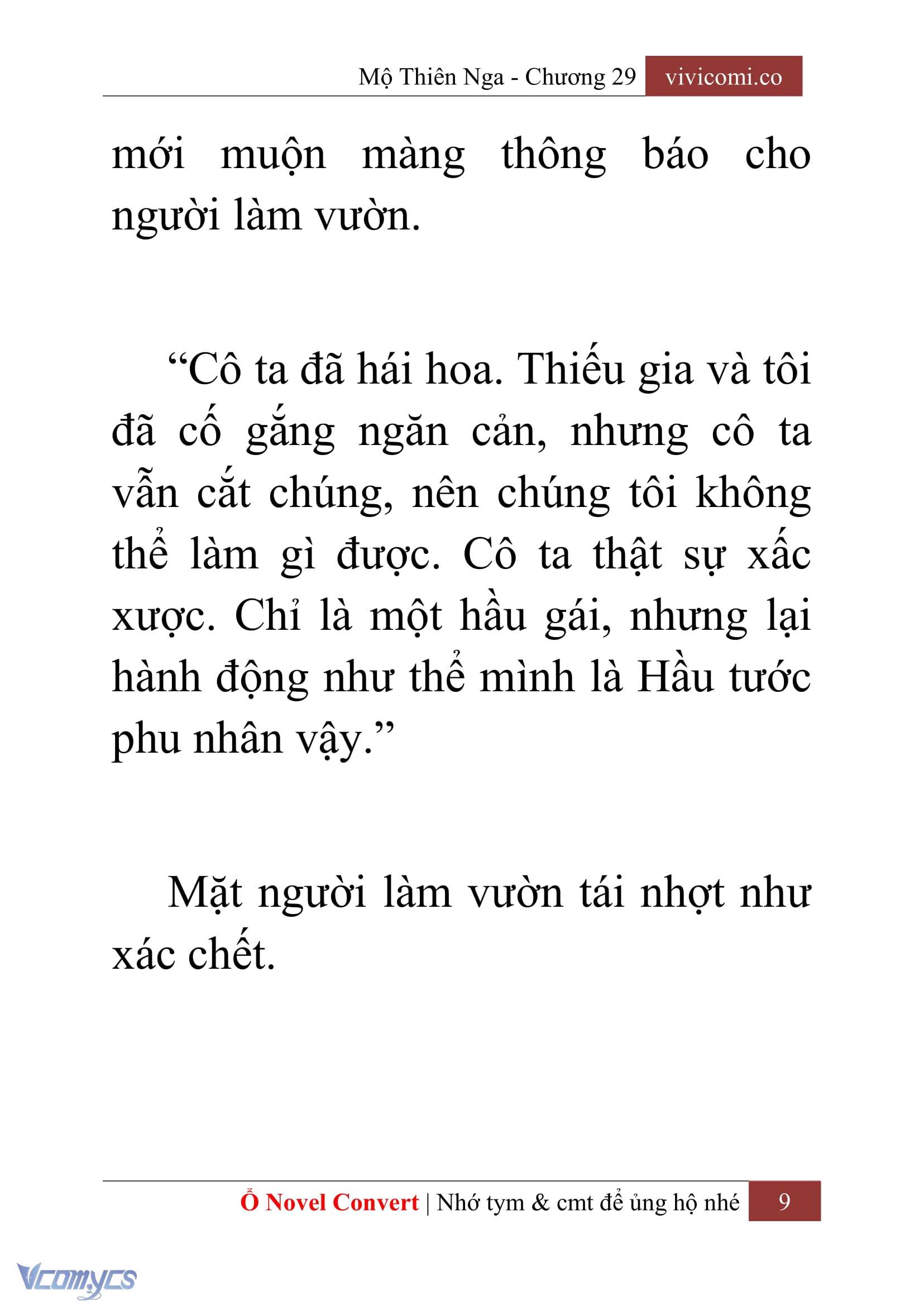 [Novel] Mộ Thiên Nga Chap 29 - Trang 2