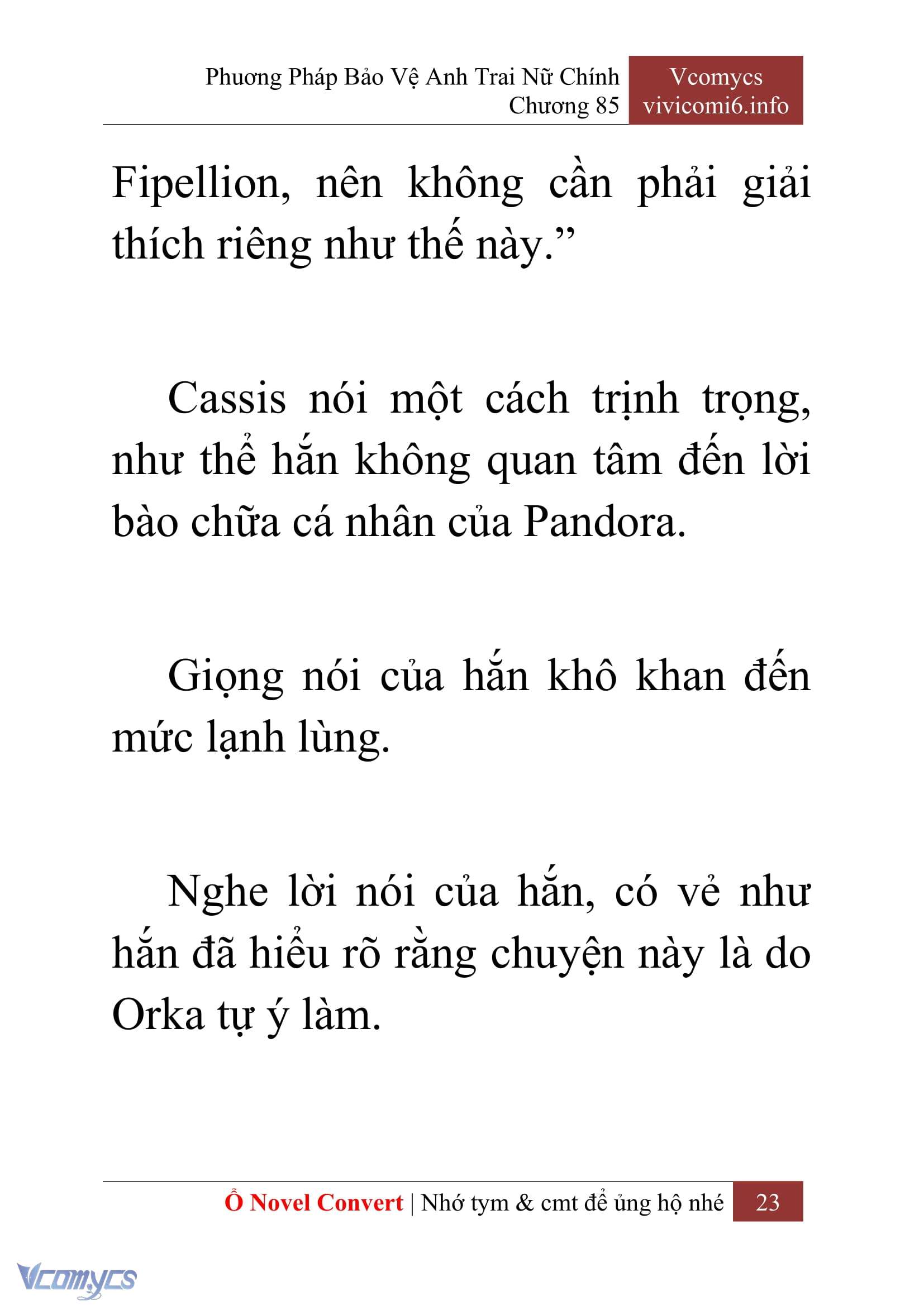 [Novel] Phương Pháp Bảo Vệ Anh Trai Nữ Chính Chap 85 - Trang 2