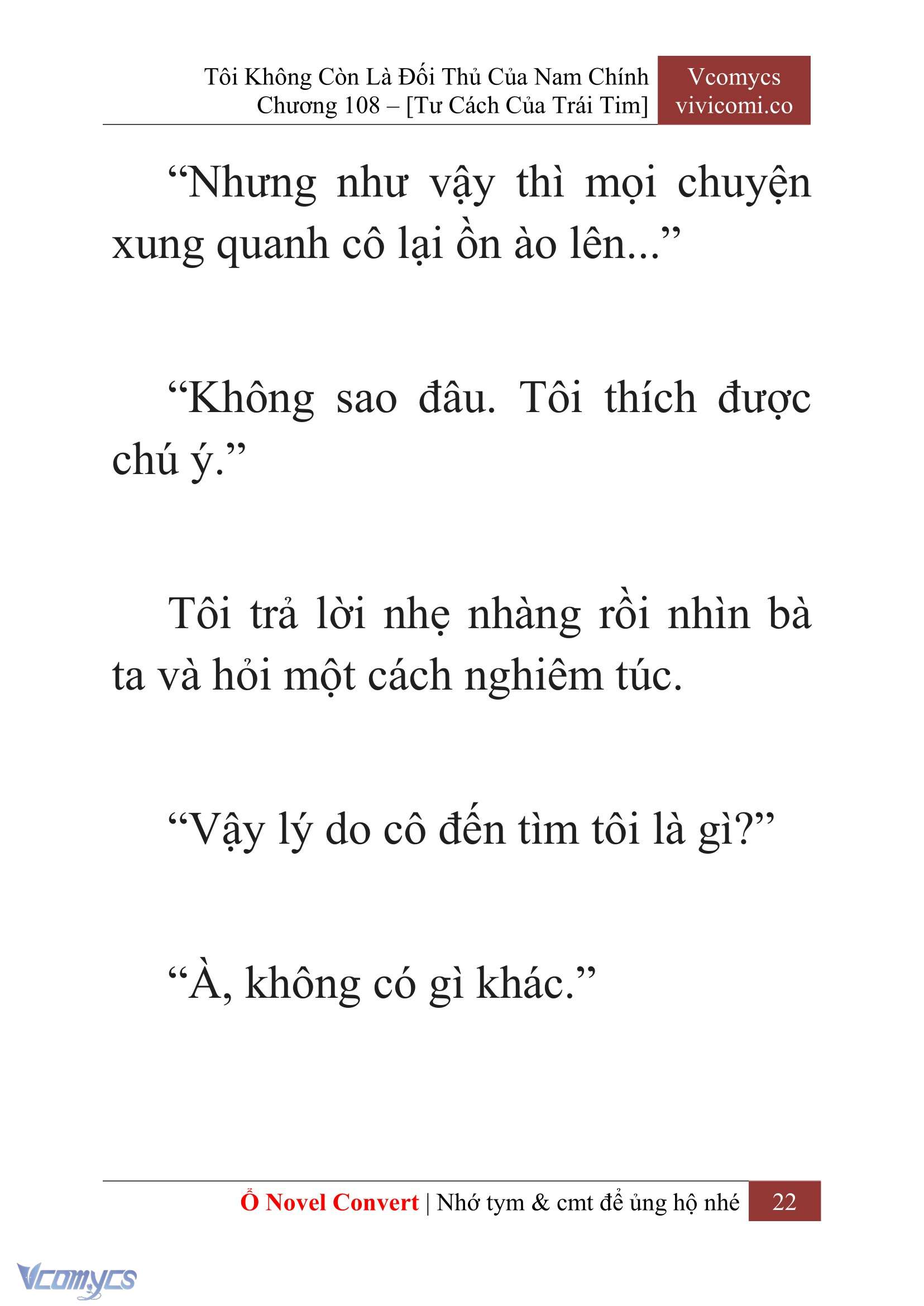 [Novel] Tôi Không Còn Là Đối Thủ Của Nam Chính Chap 108 - Trang 2