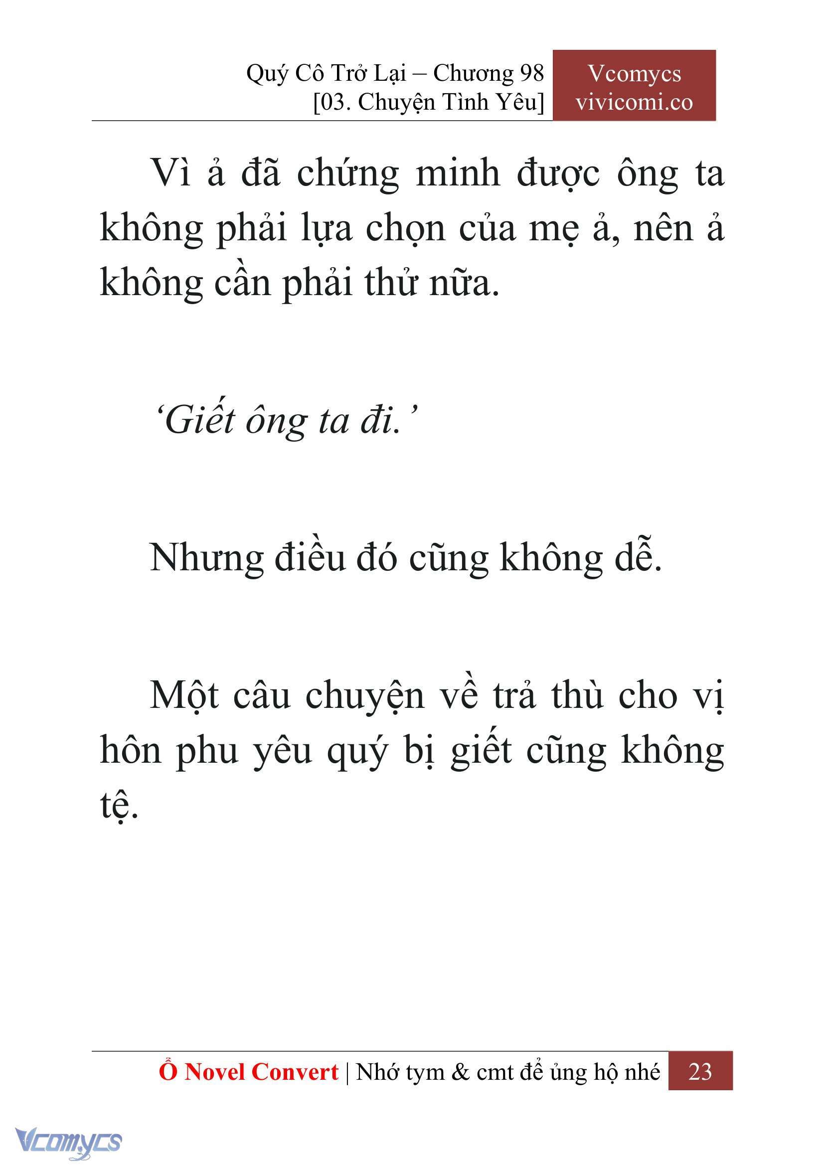 [Novel] Quý Cô Trở Lại Chap 98 - Trang 2