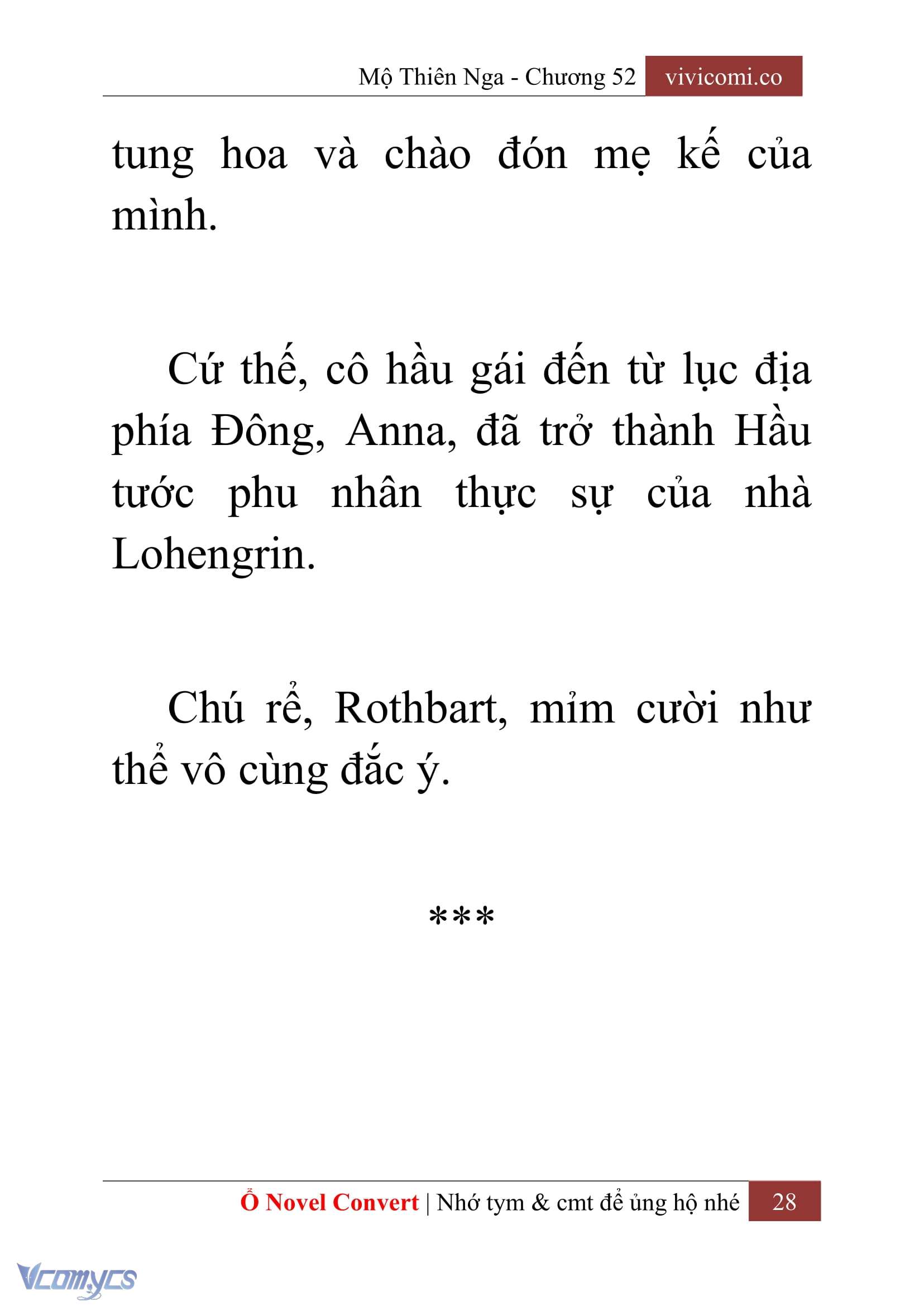 [Novel] Mộ Thiên Nga Chap 52 - Next Chap 53