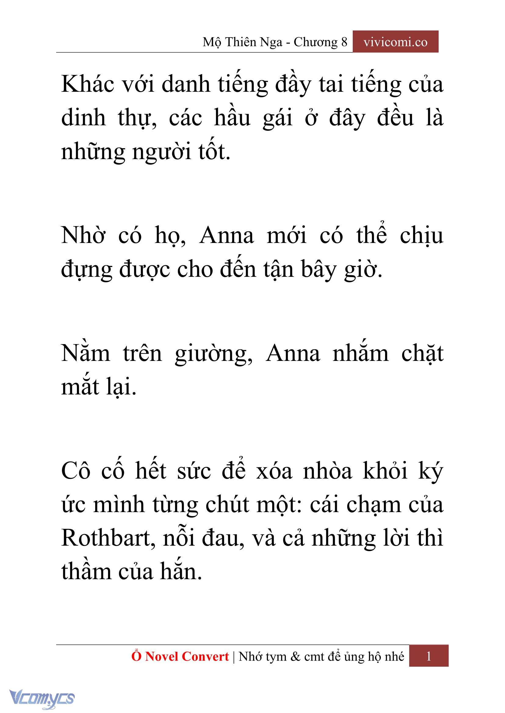 [Novel] Mộ Thiên Nga Chap 8 - Trang 2
