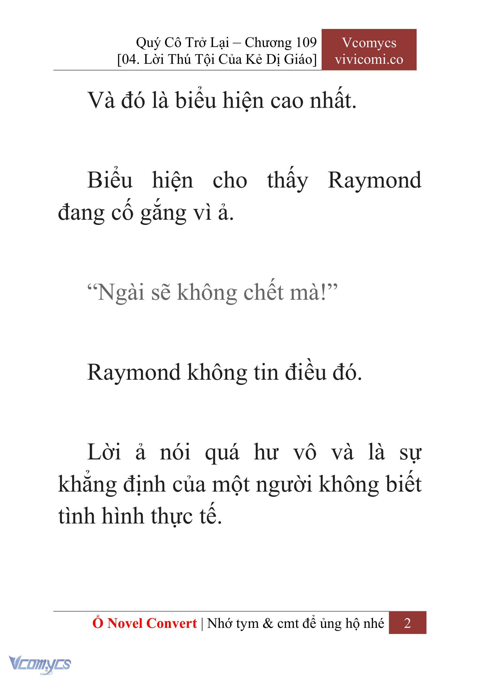 [Novel] Quý Cô Trở Lại Chap 109 - Trang 2