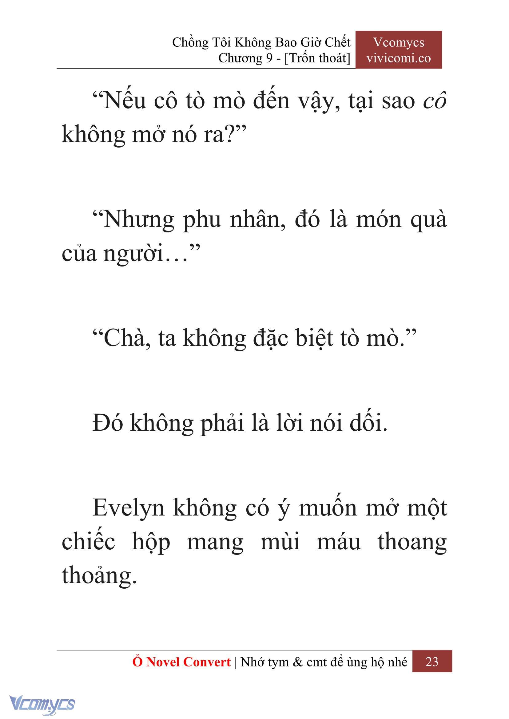 [Novel] Chồng Tôi Không Bao Giờ Chết Chap 9 - Trang 2