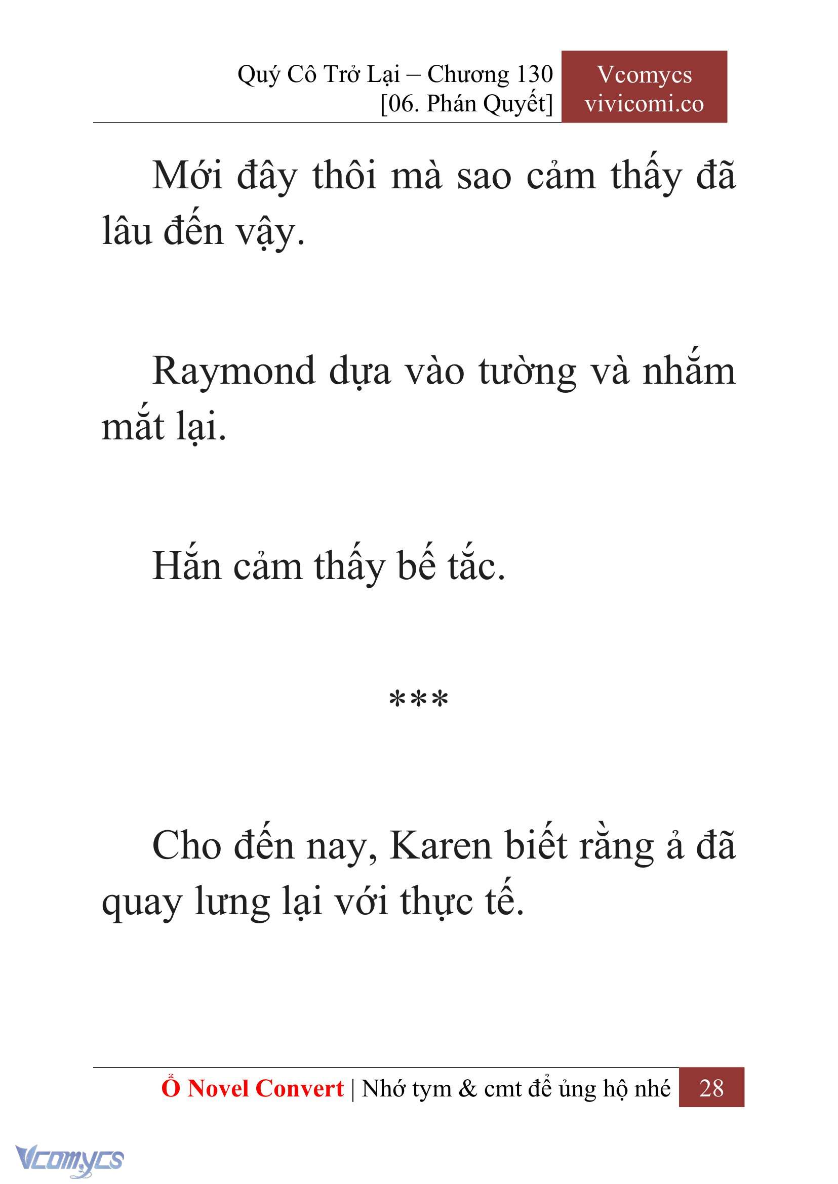 [Novel] Quý Cô Trở Lại Chap 130 - Next 