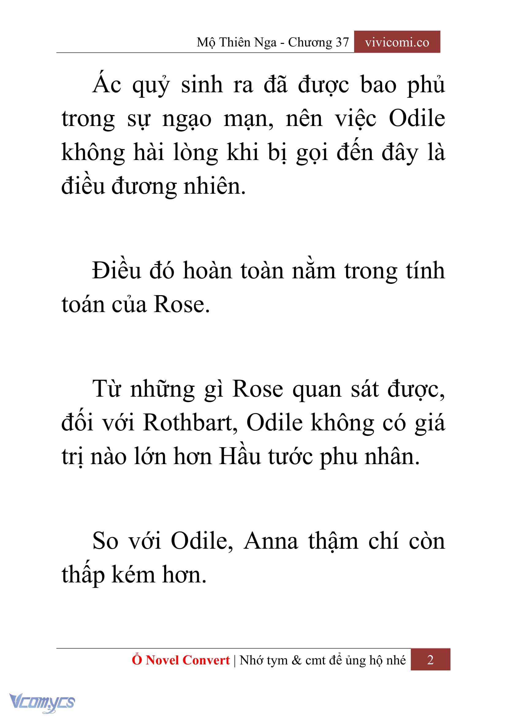 [Novel] Mộ Thiên Nga Chap 37 - Trang 2