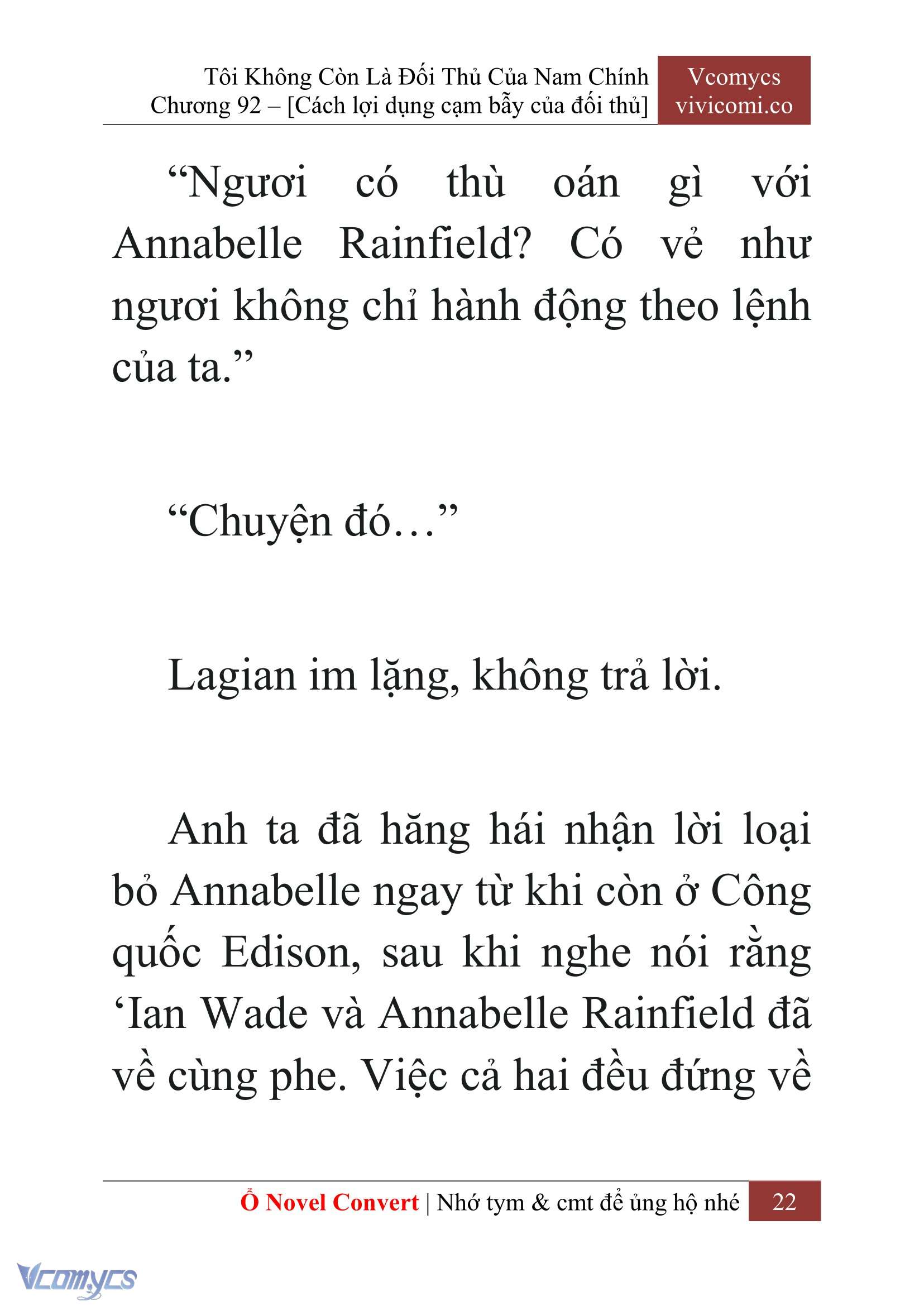 [Novel] Tôi Không Còn Là Đối Thủ Của Nam Chính Chap 92 - Trang 2