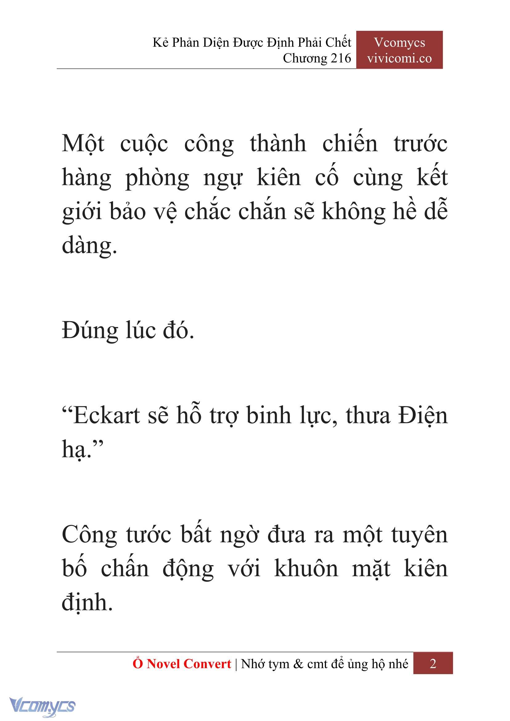 [Novel] Kẻ Phản Diện Được Định Phải Chết Chap 216 - Trang 2