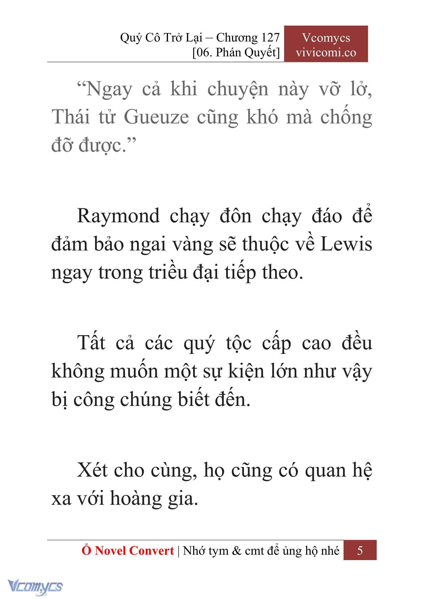 [Novel] Quý Cô Trở Lại Chap 127 - Next Chap 128