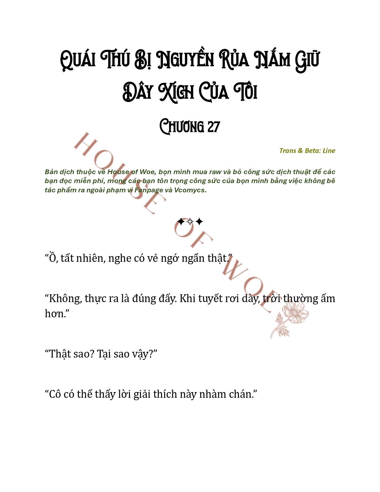 [NOVEL] QUÁI THÚ BỊ NGUYỀN RỦA NẮM GIỮ DÂY XÍCH CỦA TÔI Chap 27 - Trang 2