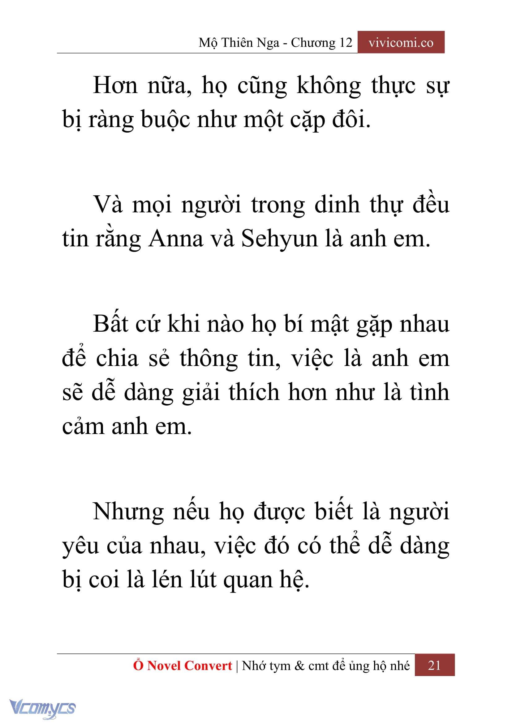 [Novel] Mộ Thiên Nga Chap 12 - Next Chap 13