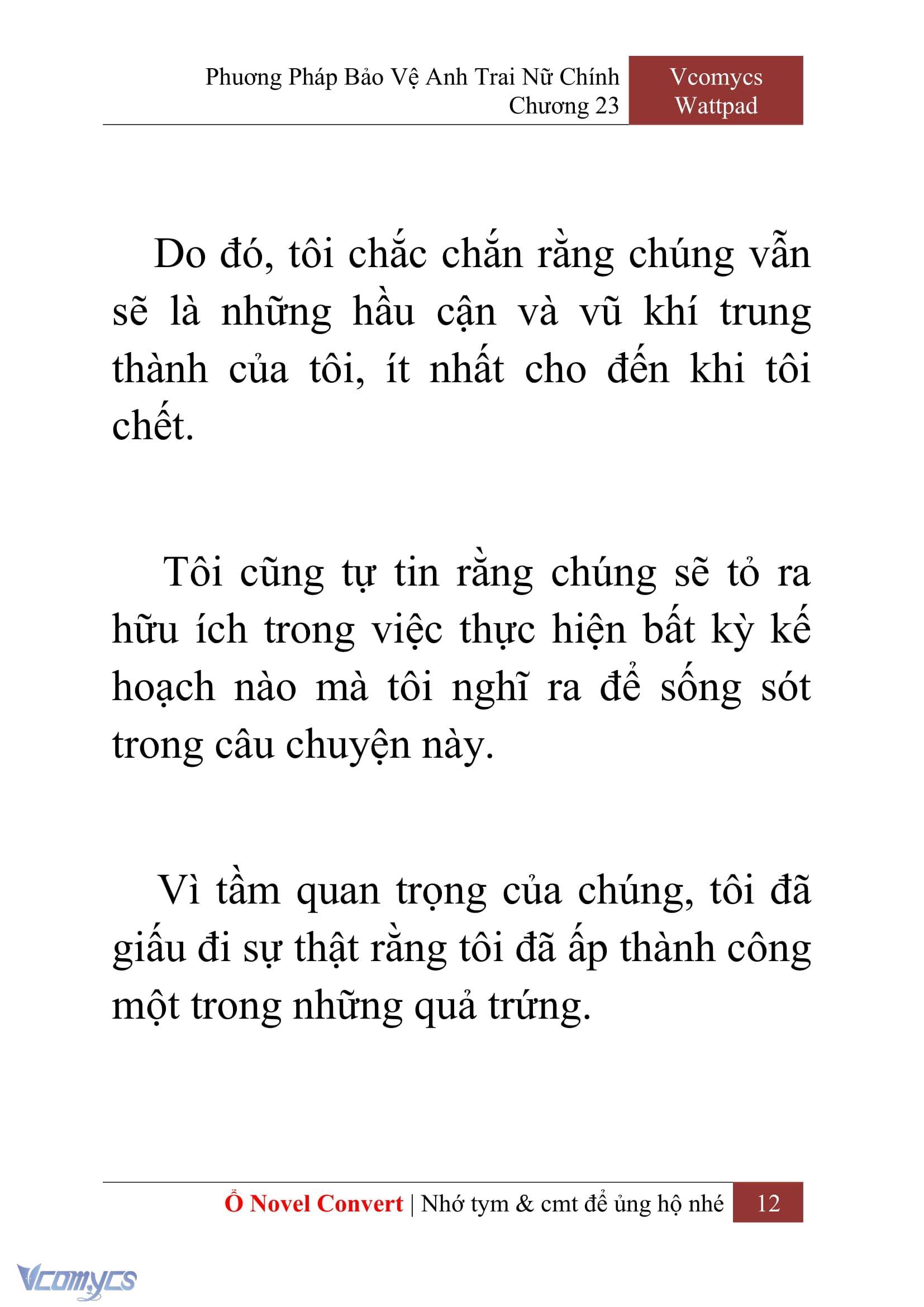 [Novel] Phương Pháp Bảo Vệ Anh Trai Nữ Chính Chap 23 - Trang 2