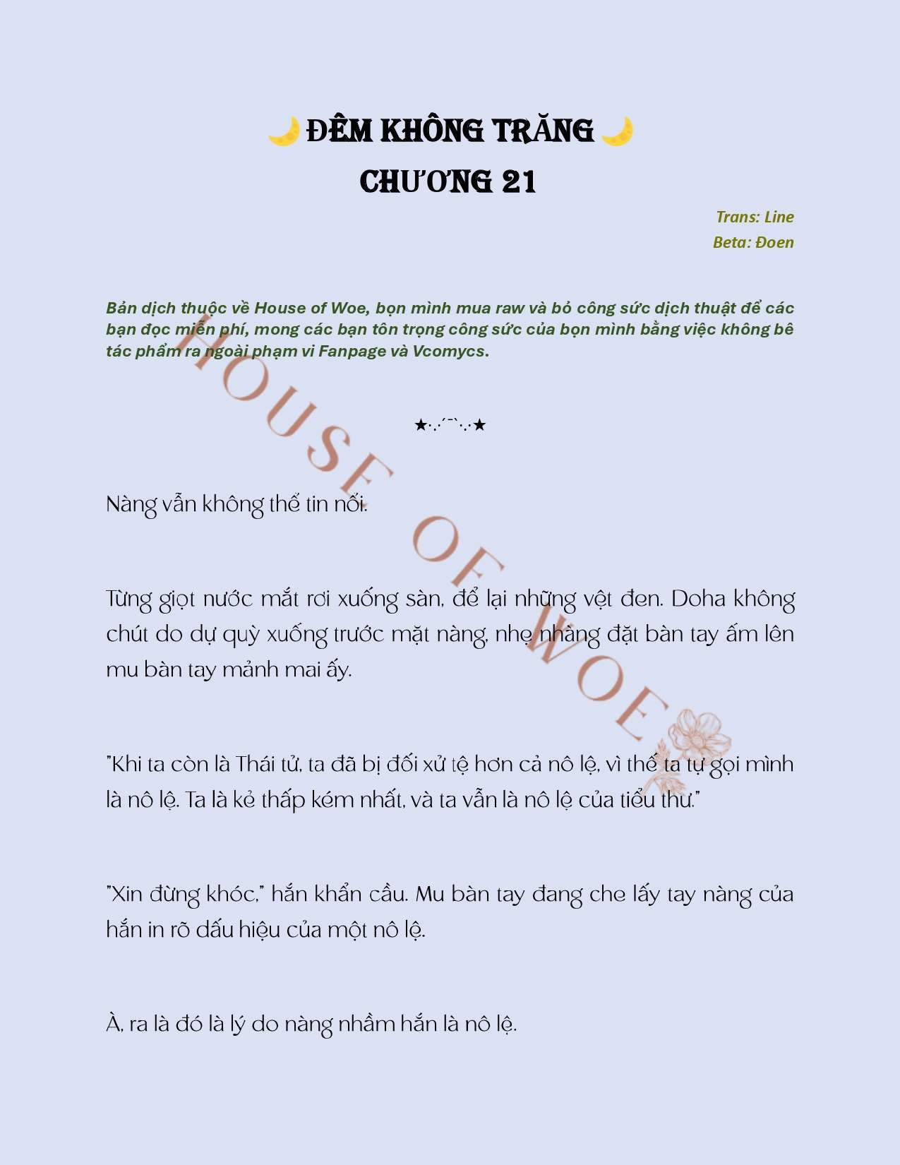 [NOVEL] ĐÊM KHÔNG TRĂNG Chap 21 - Trang 2