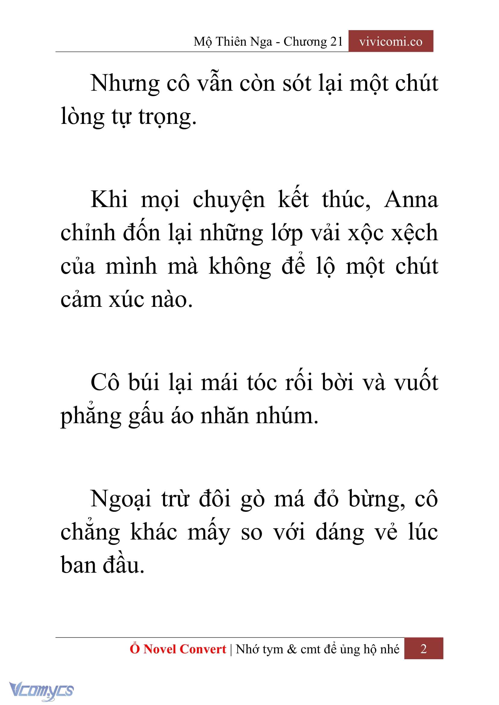 [Novel] Mộ Thiên Nga Chap 21 - Trang 2