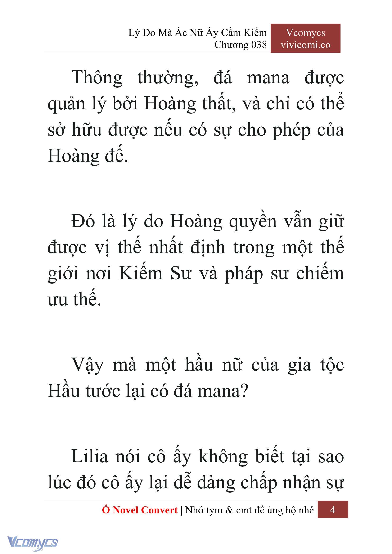 [Novel] Lý Do Mà Ác Nữ Ấy Cầm Kiếm Chap 38 - Trang 2