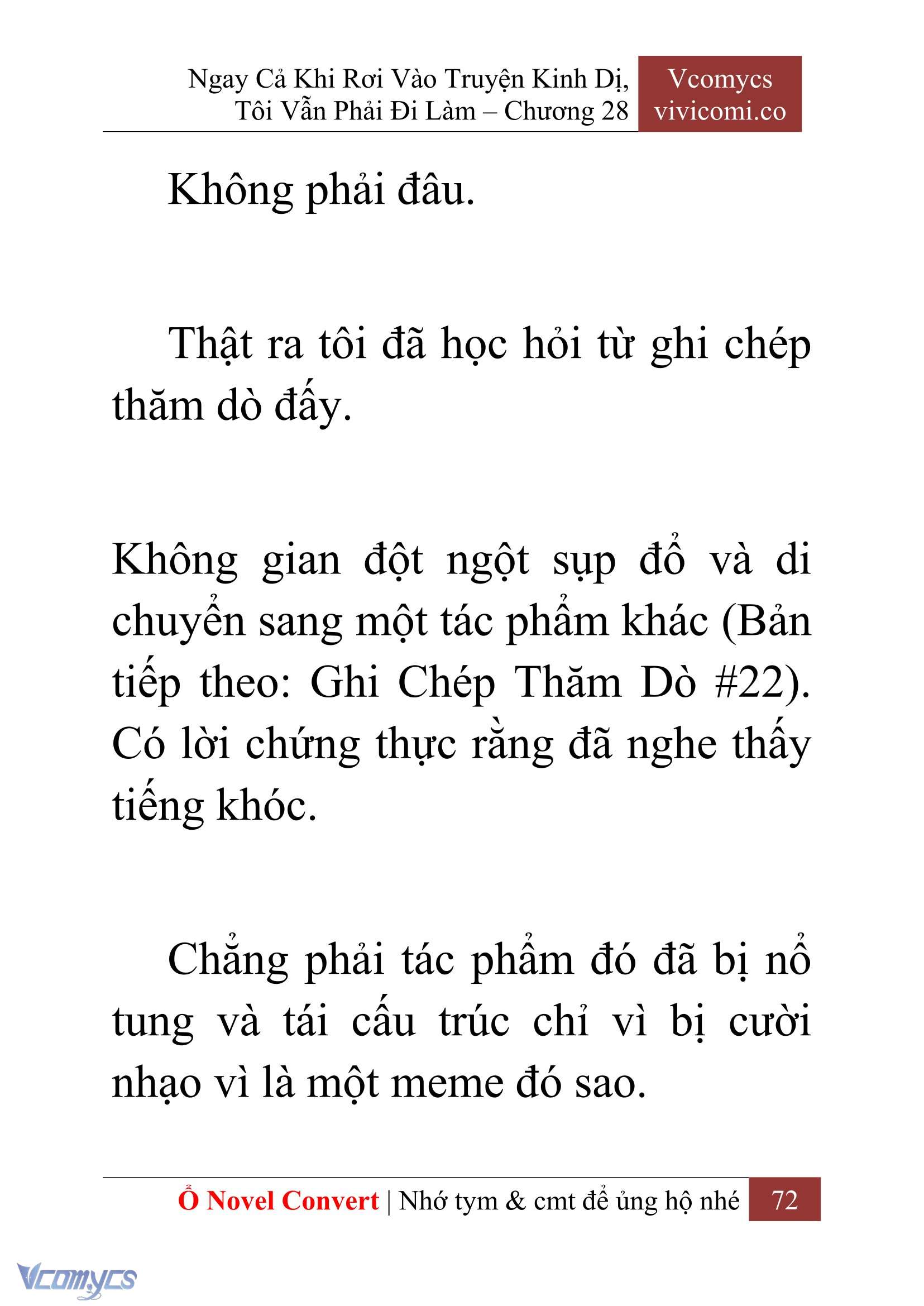 [Novel] Ngay Cả Khi Rơi Vào Truyện Kinh Dị, Tôi Vẫn Phải Đi Làm Chap 28 - Trang 2