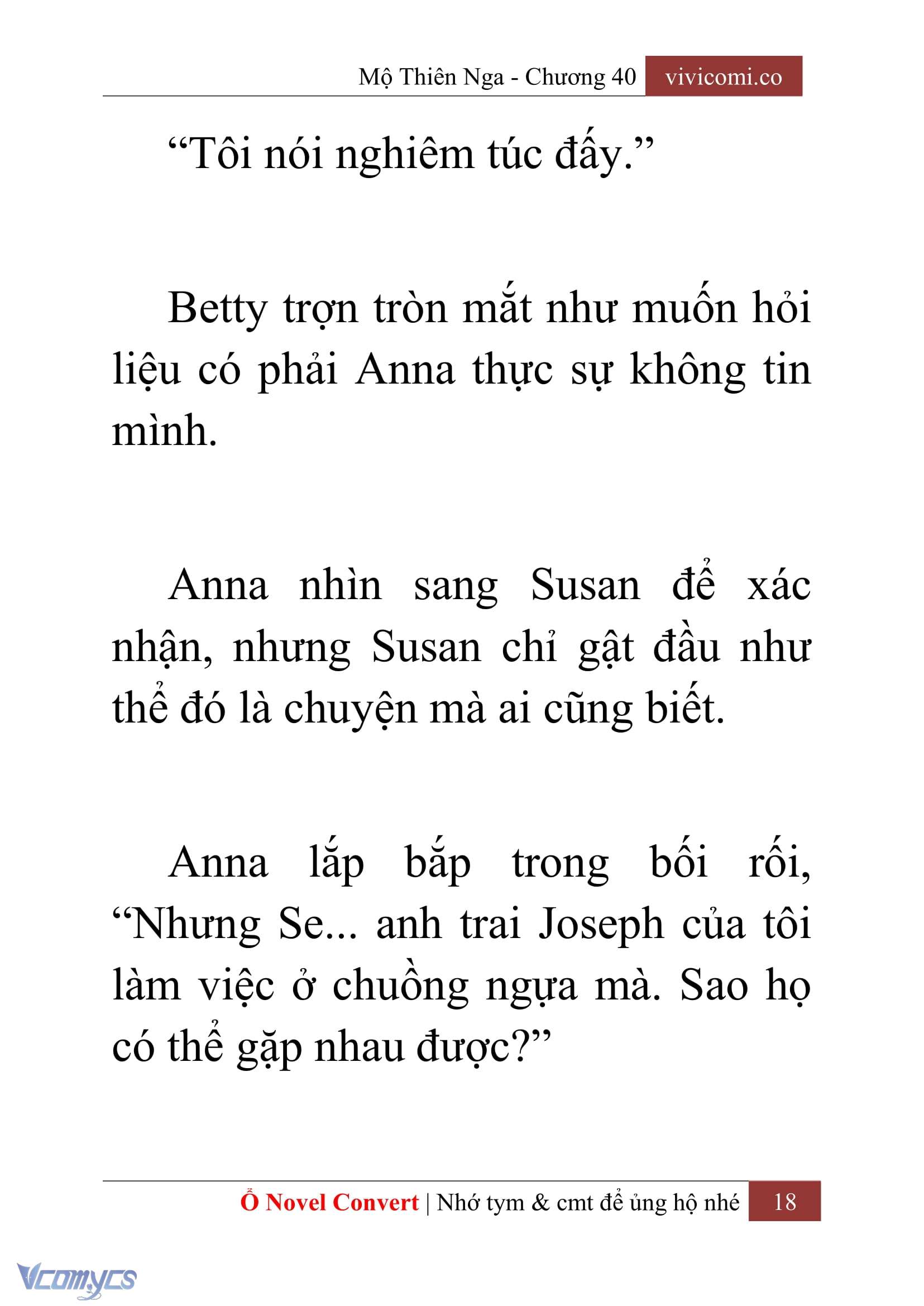 [Novel] Mộ Thiên Nga Chap 40 - Trang 2