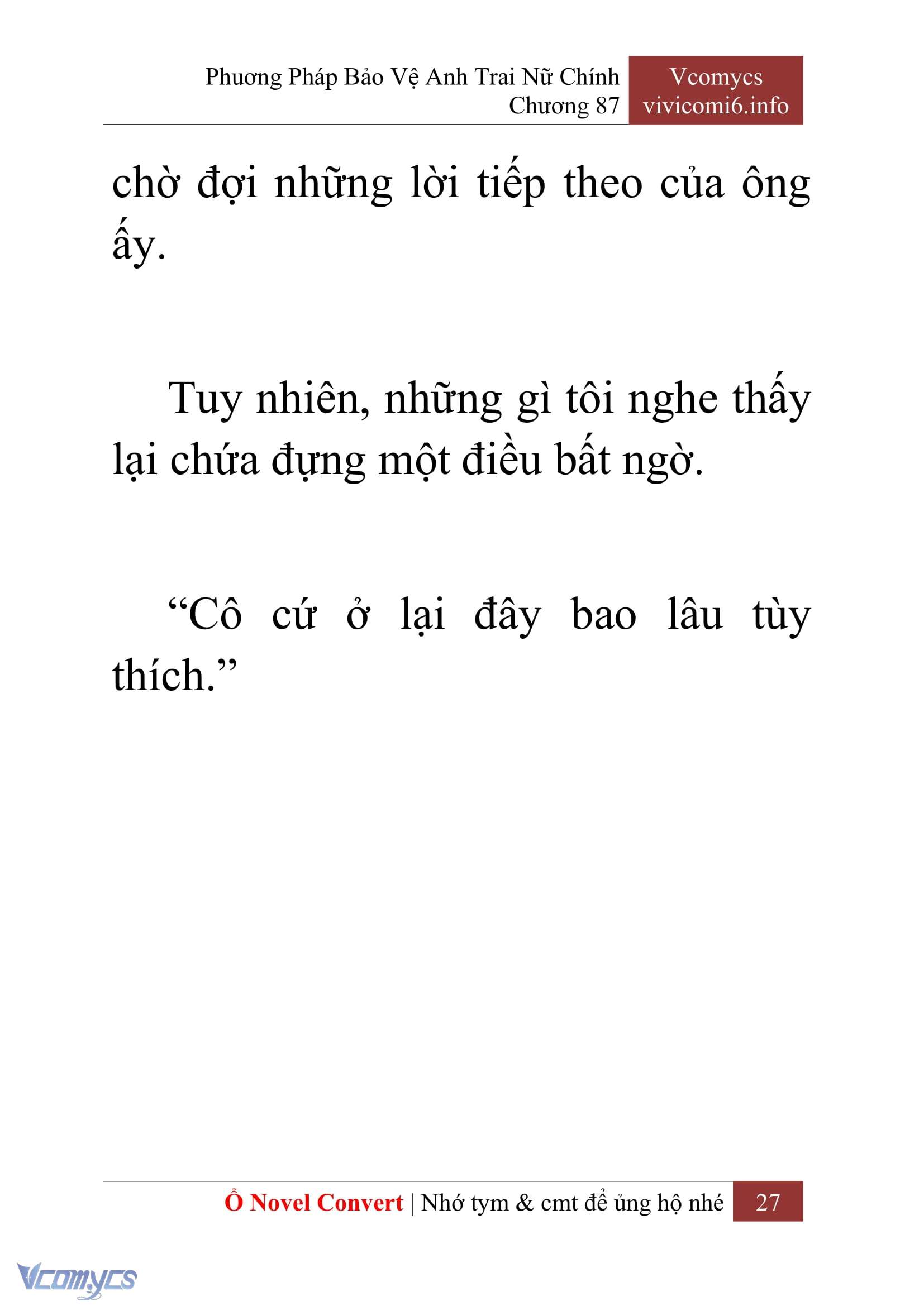 [Novel] Phương Pháp Bảo Vệ Anh Trai Nữ Chính Chap 87 - Trang 2