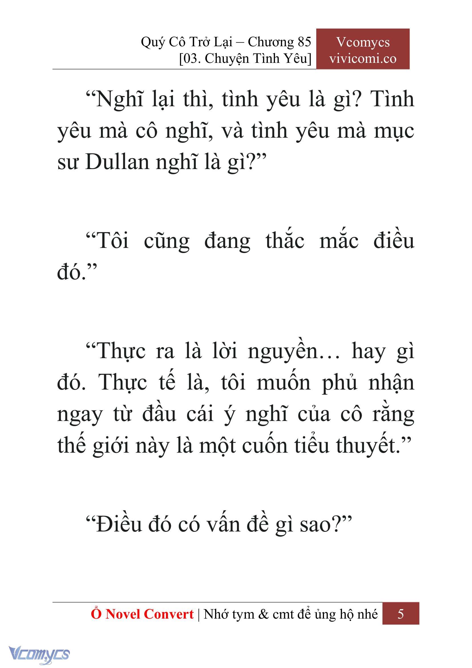 [Novel] Quý Cô Trở Lại Chap 85 - Trang 2