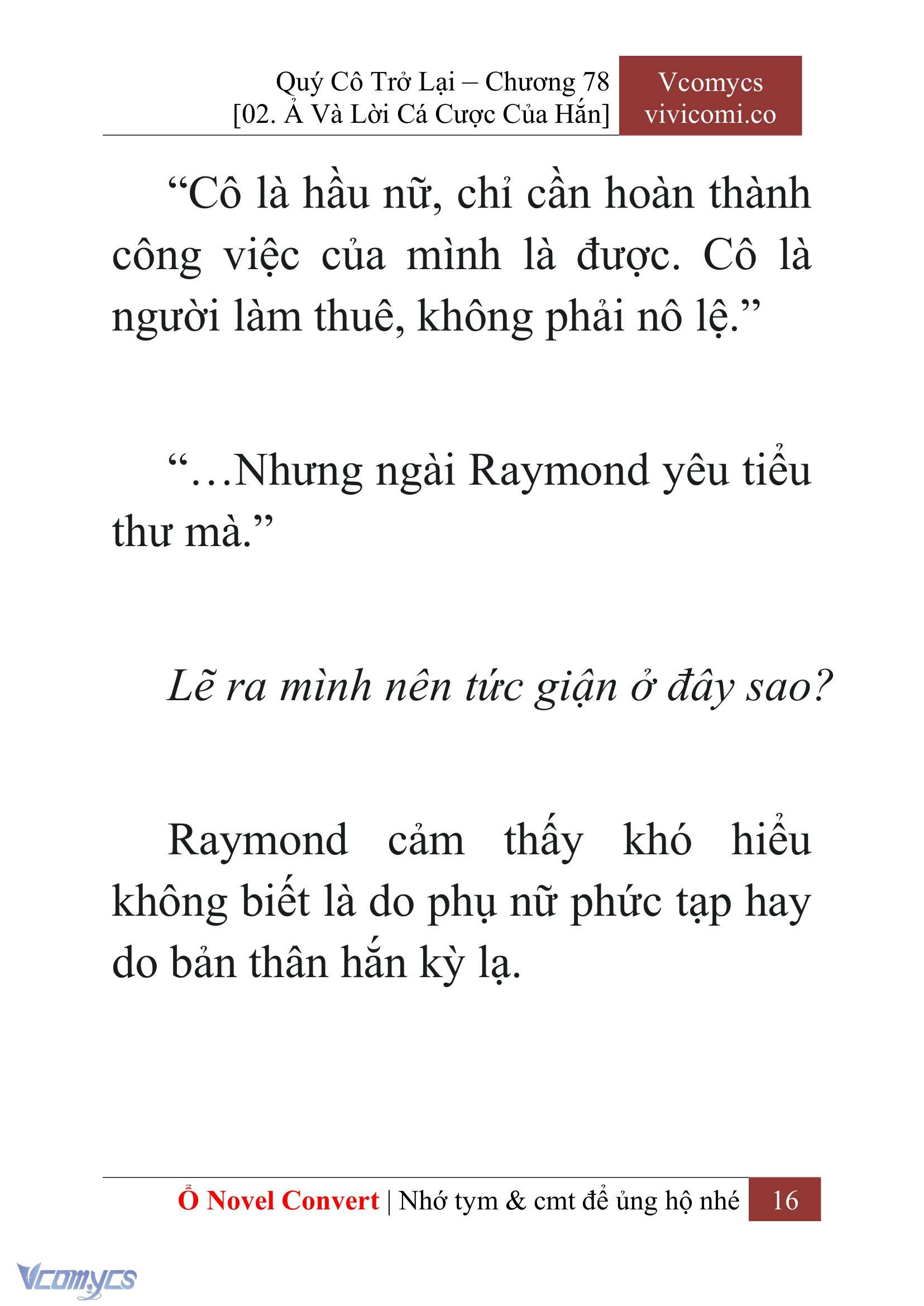[Novel] Quý Cô Trở Lại Chap 78 - Trang 2