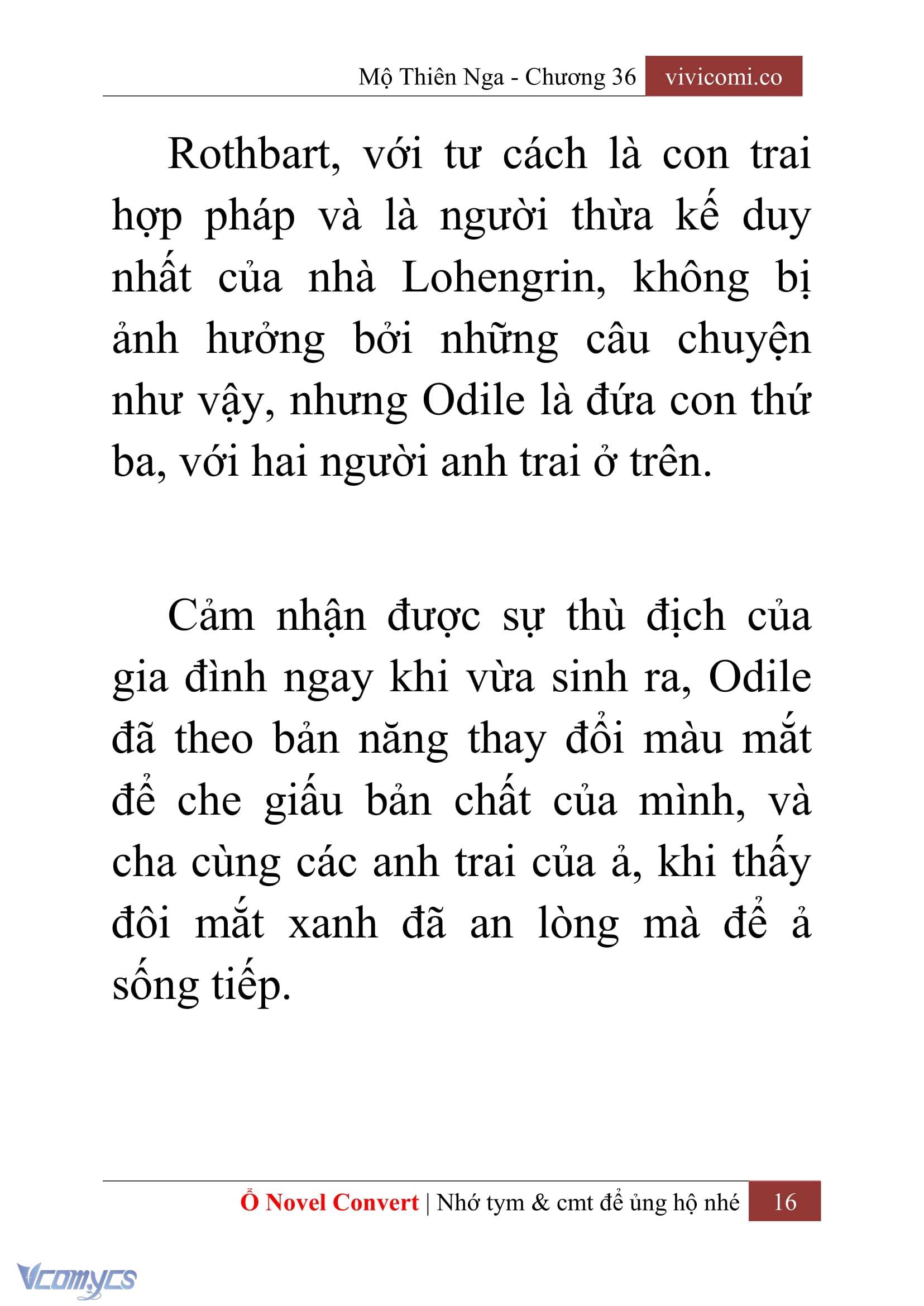 [Novel] Mộ Thiên Nga Chap 36 - Trang 2