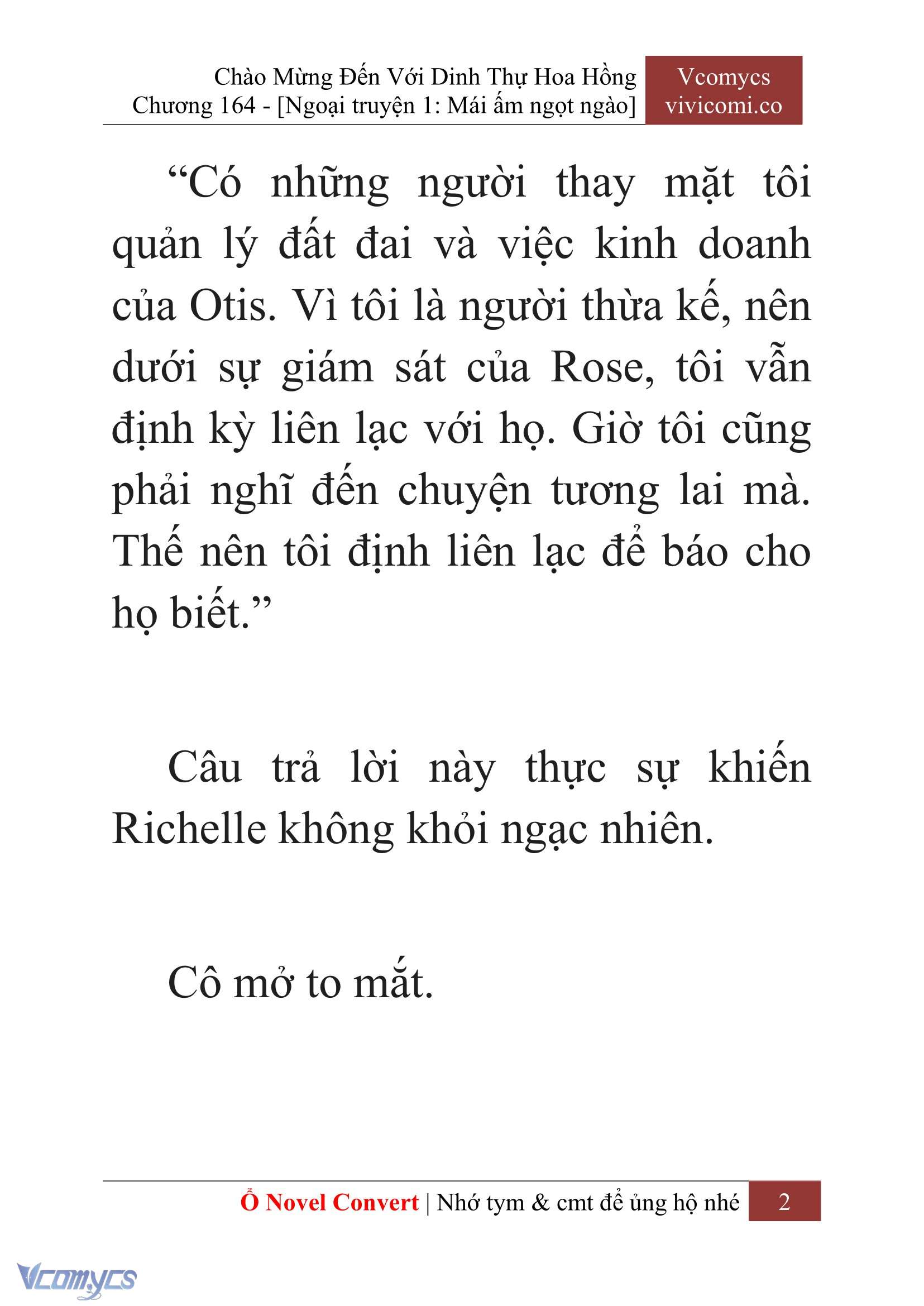 [Novel] Chào Mừng Đến Với Dinh Thự Hoa Hồng Chap 164 - Trang 2