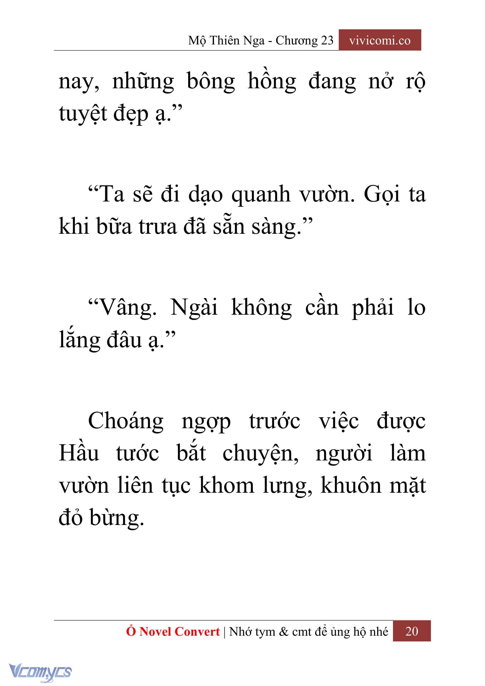 [Novel] Mộ Thiên Nga Chap 23 - Trang 2