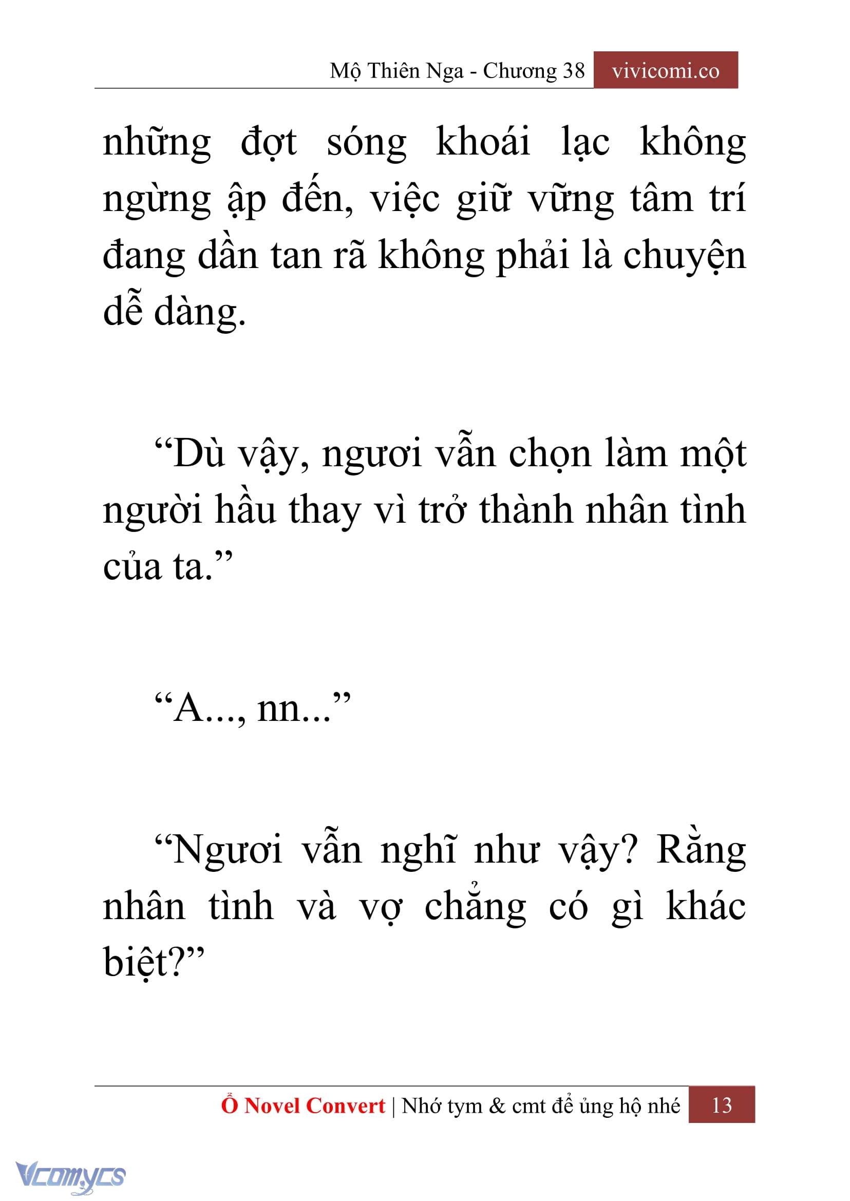 [Novel] Mộ Thiên Nga Chap 38 - Trang 2