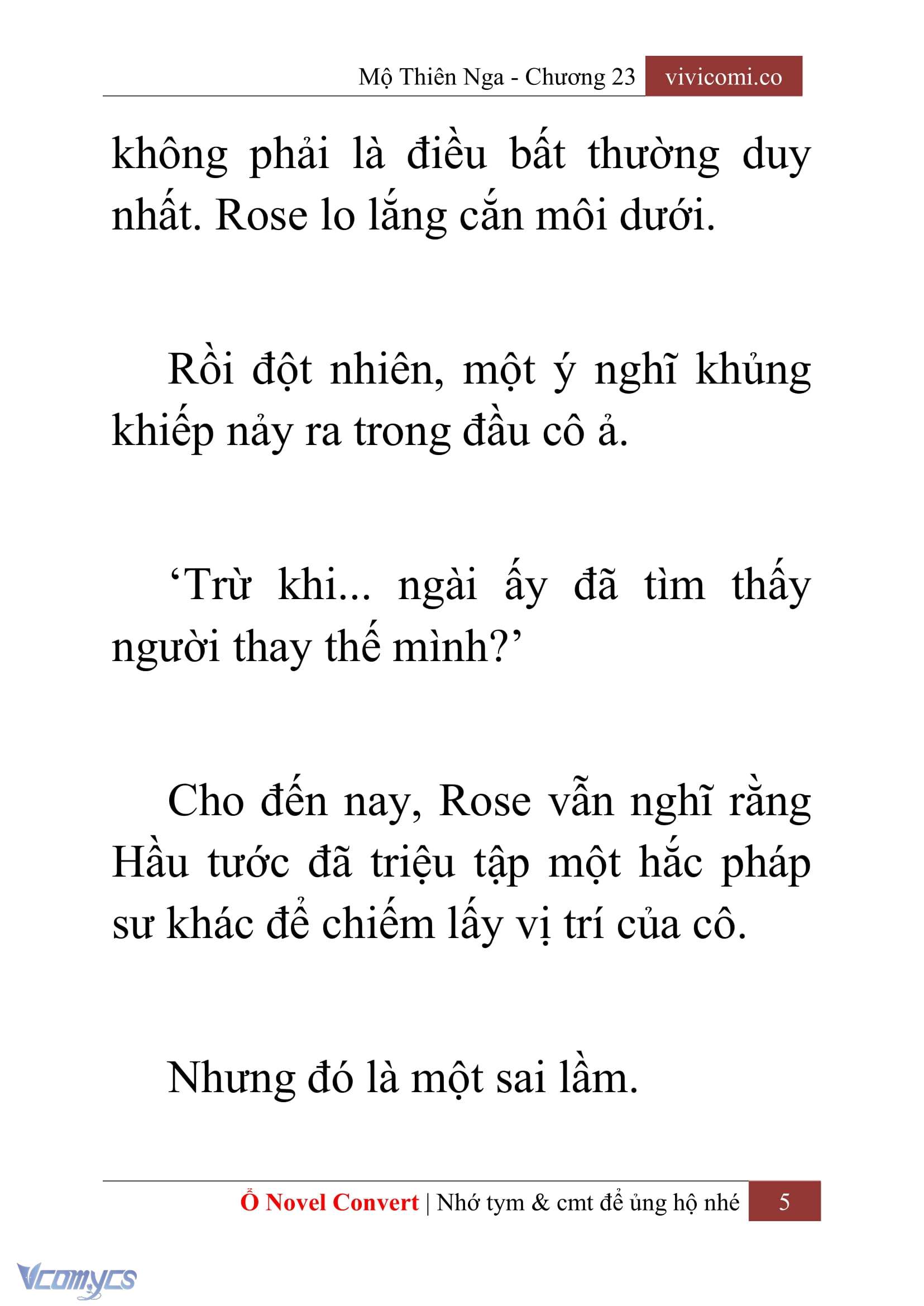 [Novel] Mộ Thiên Nga Chap 23 - Trang 2