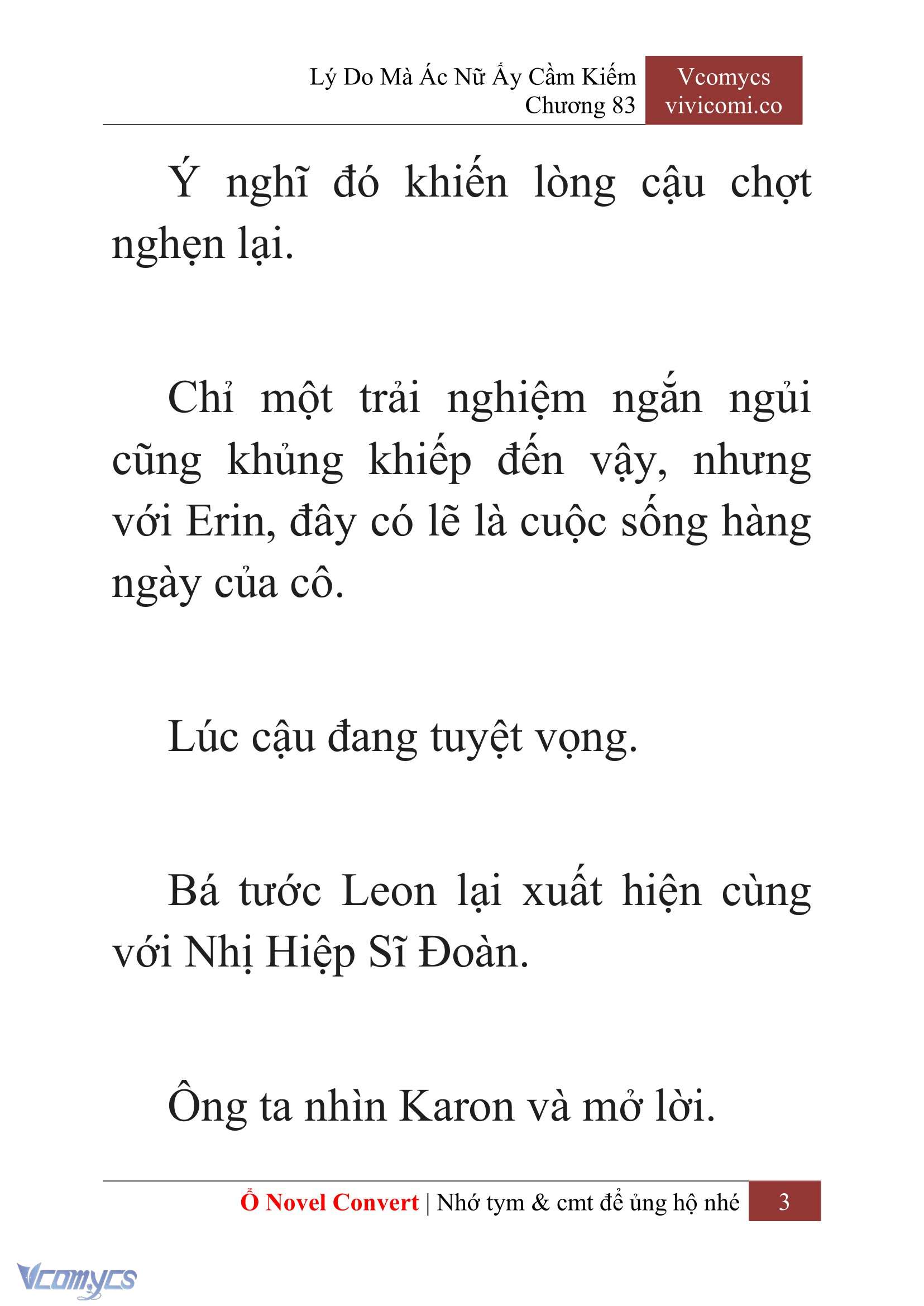 [Novel] Lý Do Mà Ác Nữ Ấy Cầm Kiếm Chap 83 - Trang 2