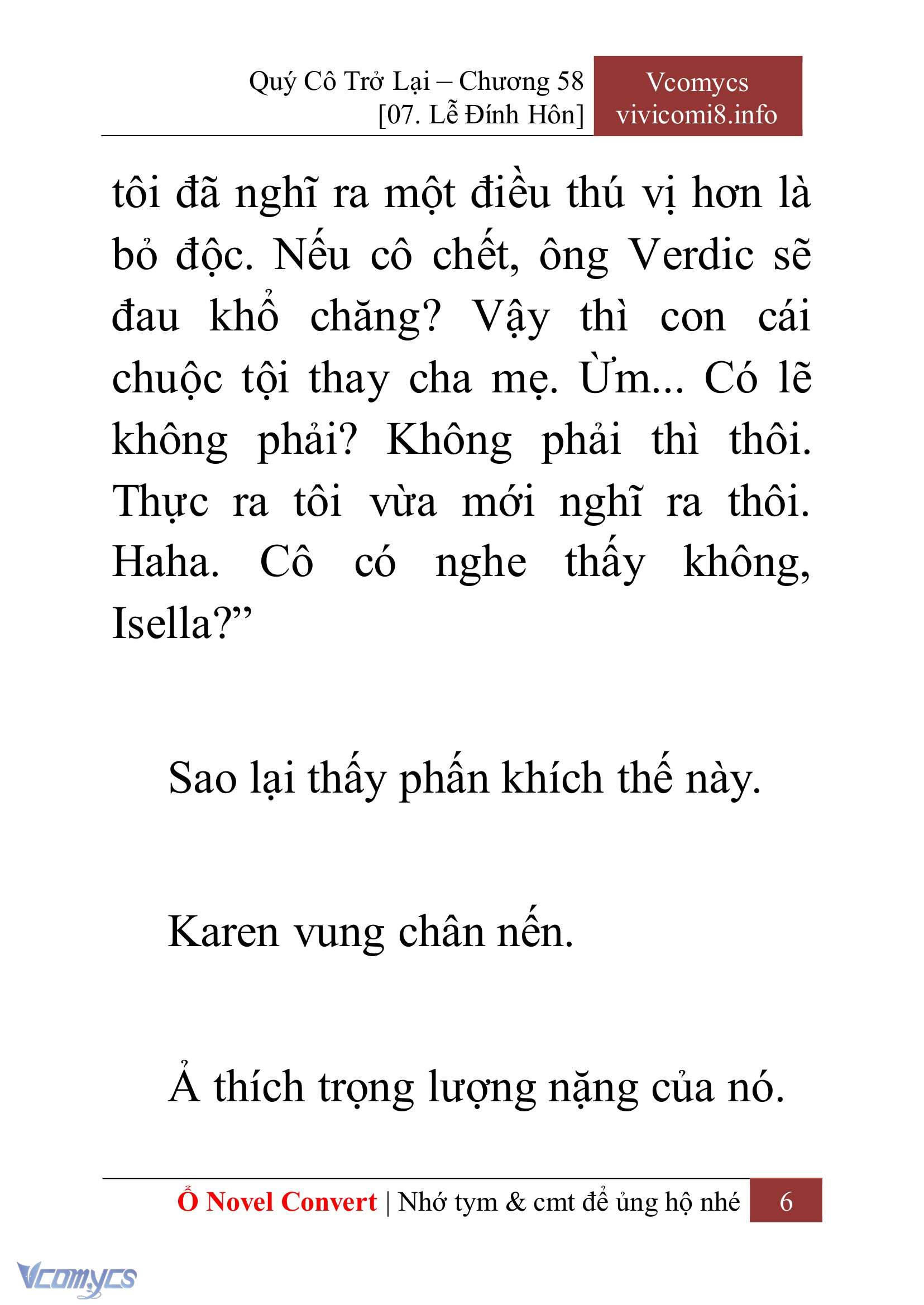 [Novel] Quý Cô Trở Lại Chap 58 - Trang 2