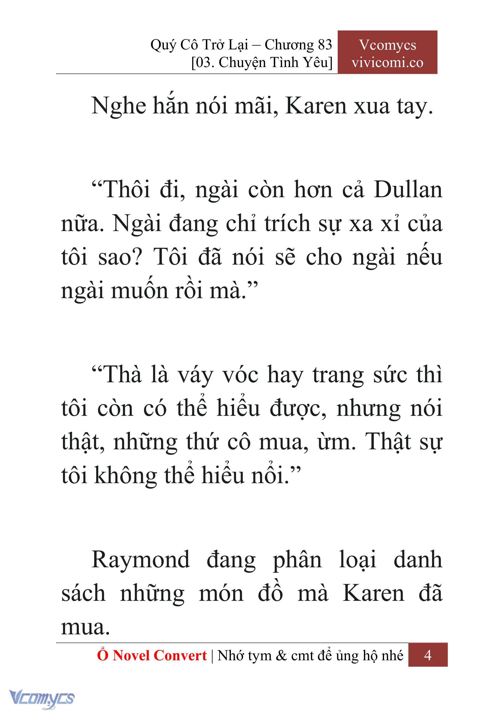 [Novel] Quý Cô Trở Lại Chap 83 - Trang 2