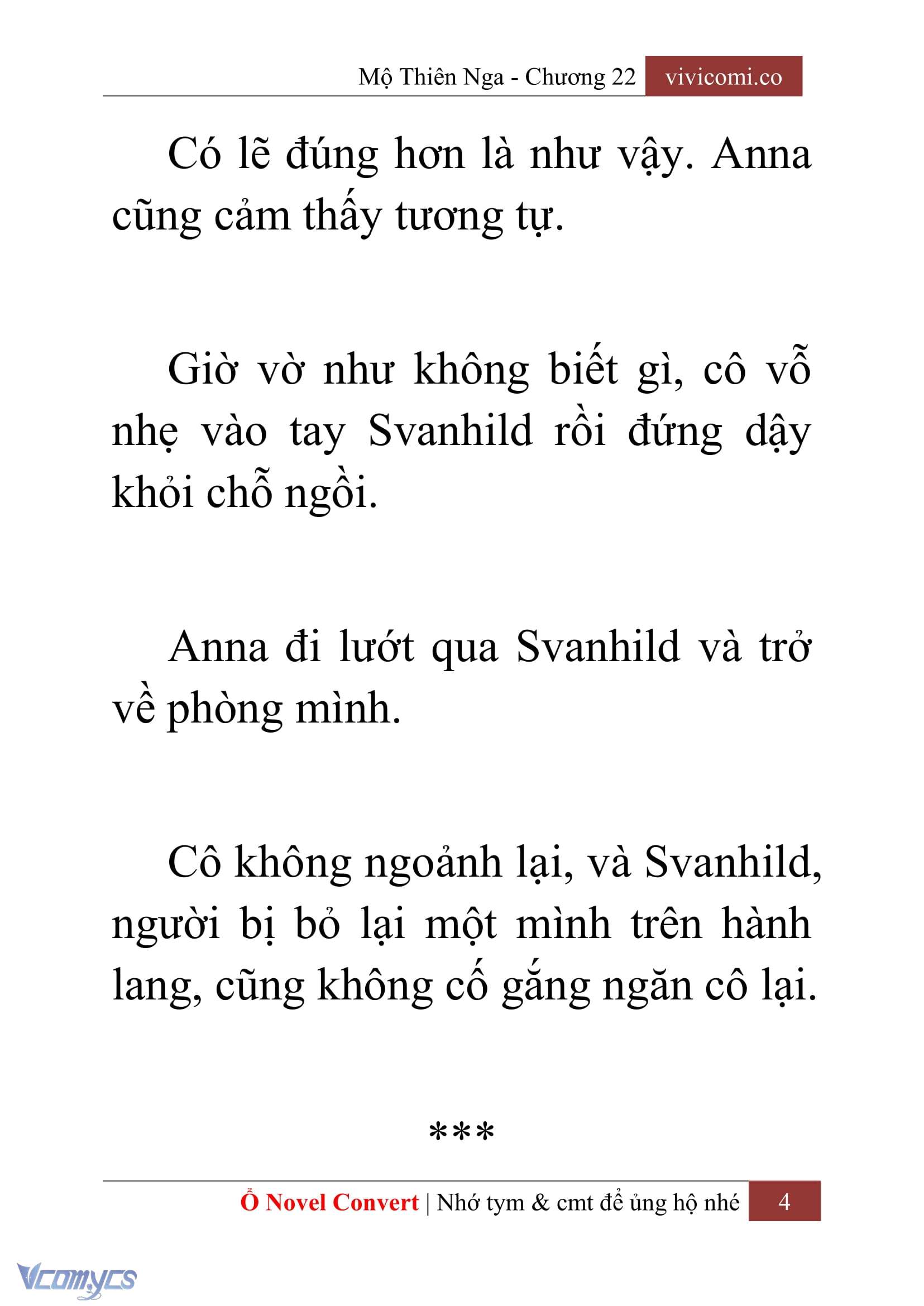 [Novel] Mộ Thiên Nga Chap 22 - Trang 2