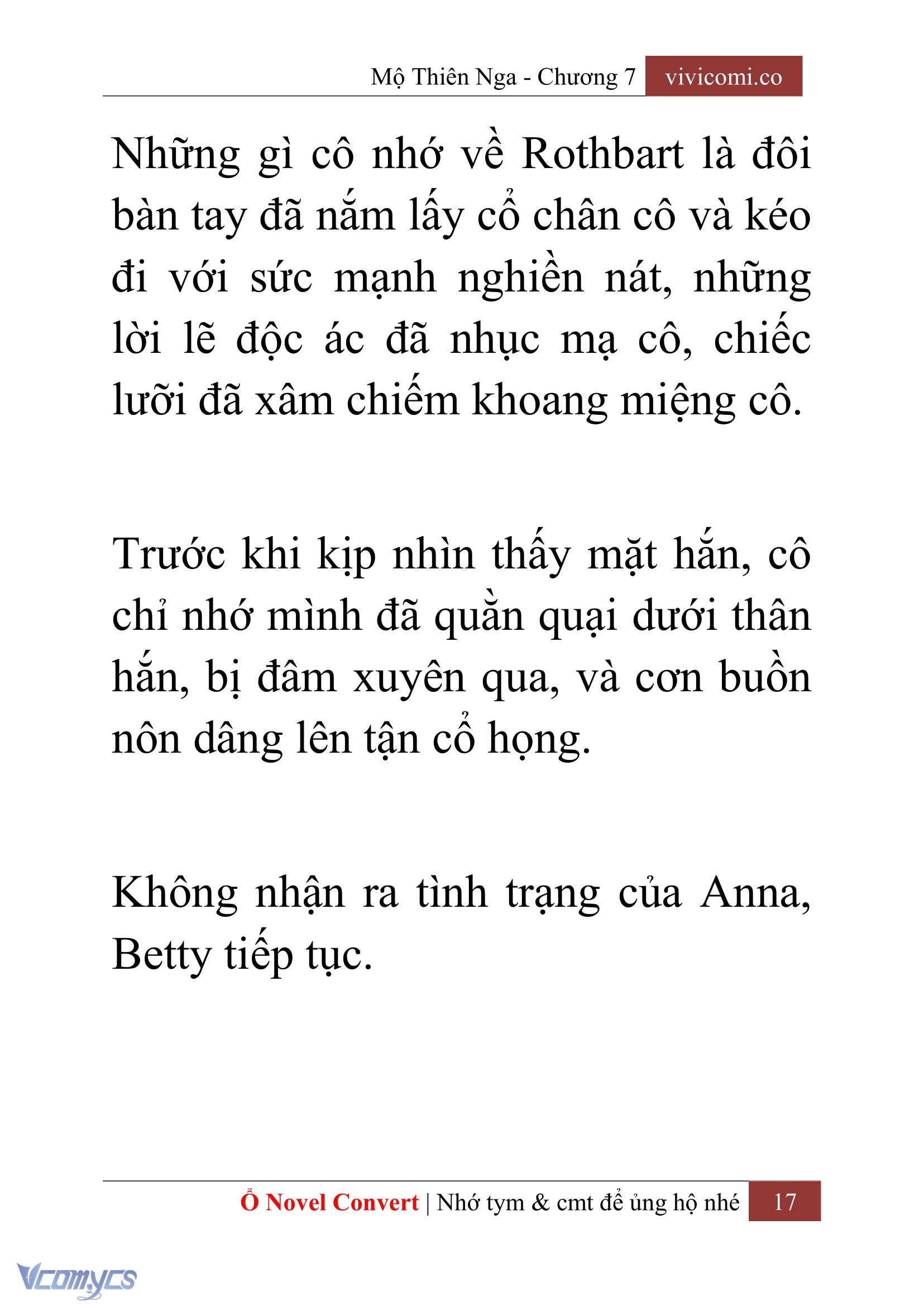 [Novel] Mộ Thiên Nga Chap 7 - Trang 2