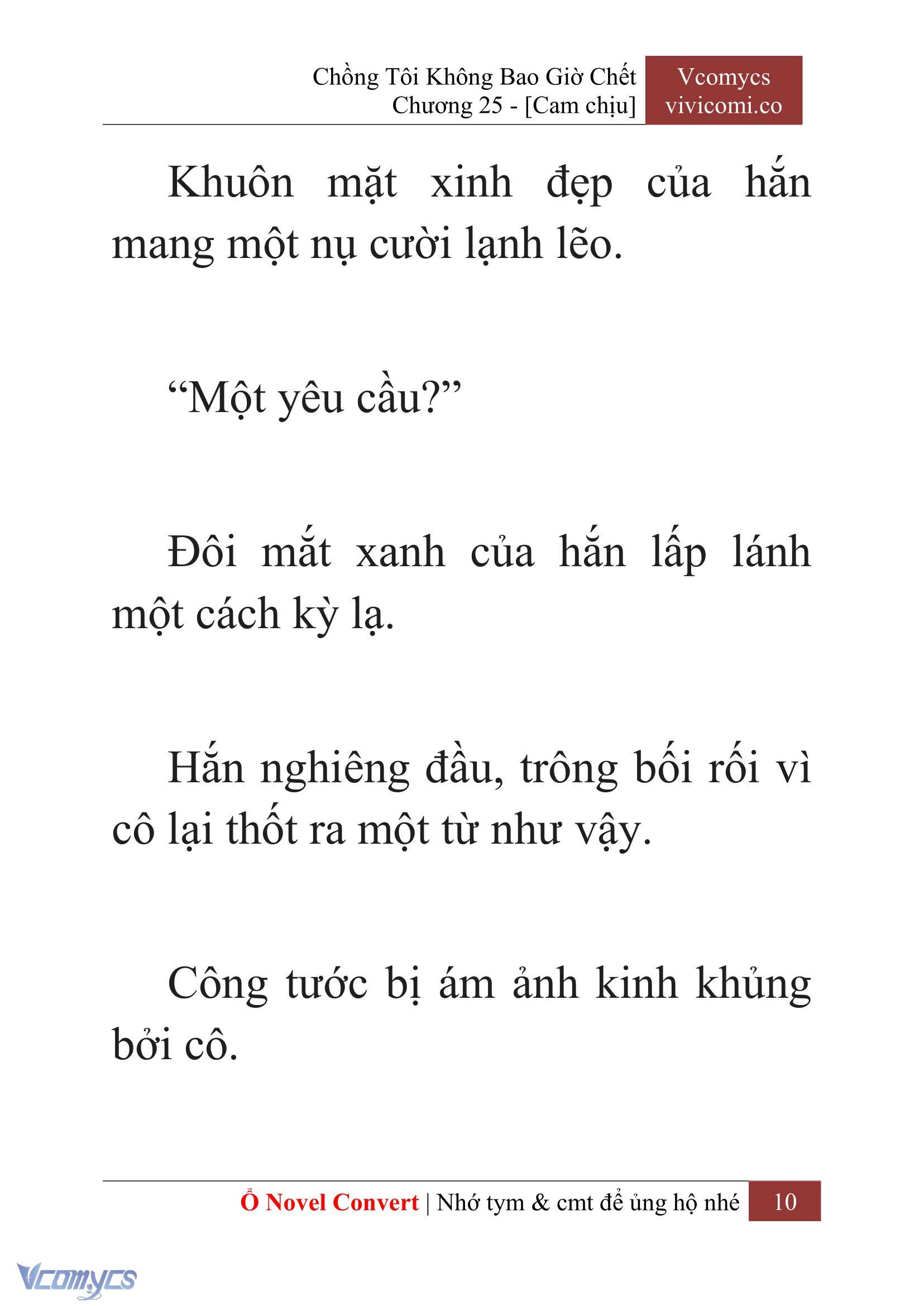 [Novel] Chồng Tôi Không Bao Giờ Chết Chap 25 - Trang 2