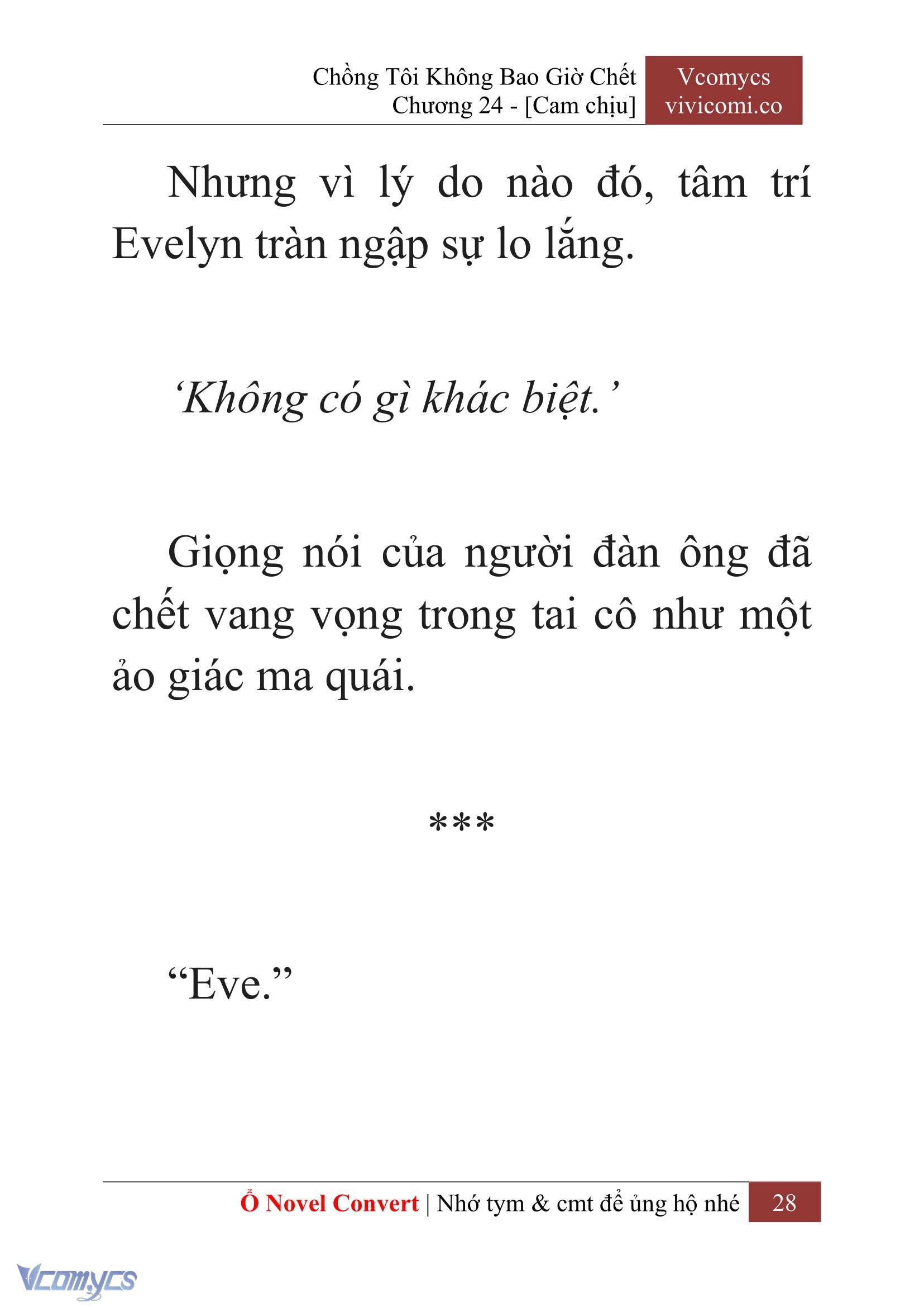 [Novel] Chồng Tôi Không Bao Giờ Chết Chap 24 - Trang 2