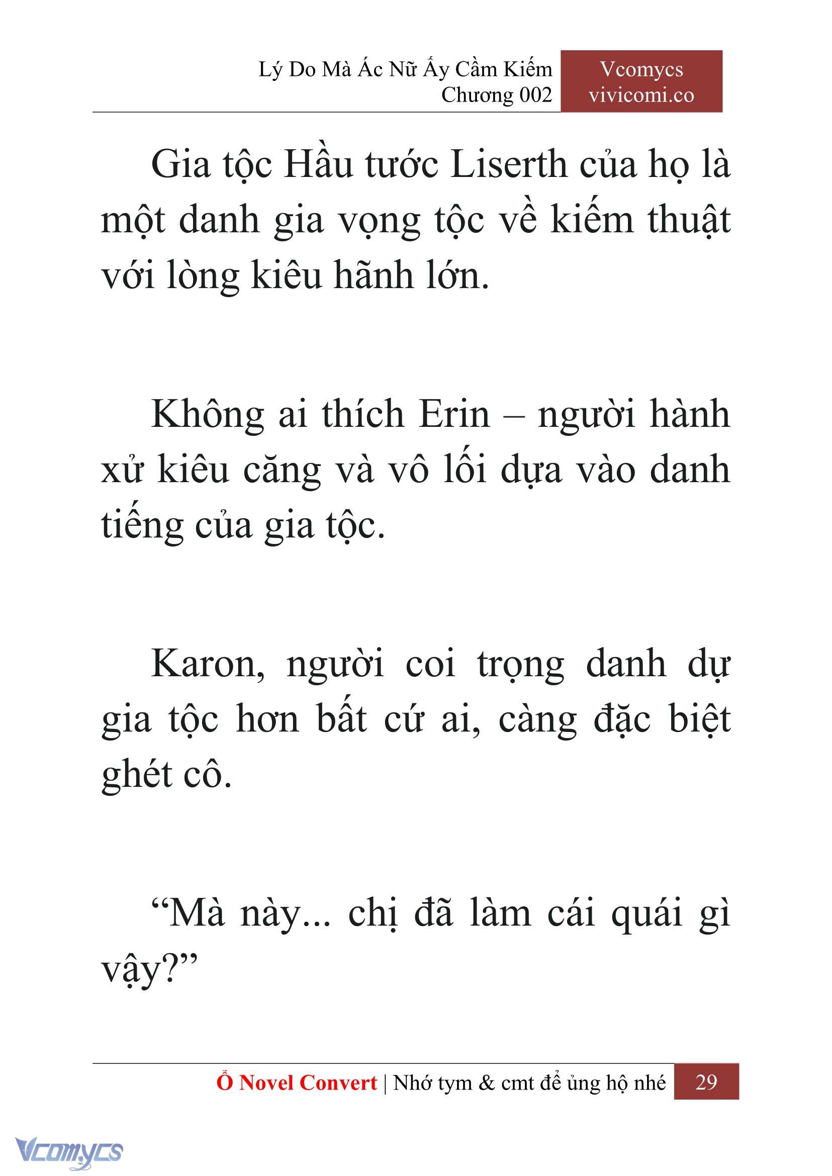 [Novel] Lý Do Mà Ác Nữ Ấy Cầm Kiếm Chap 2 - Trang 2