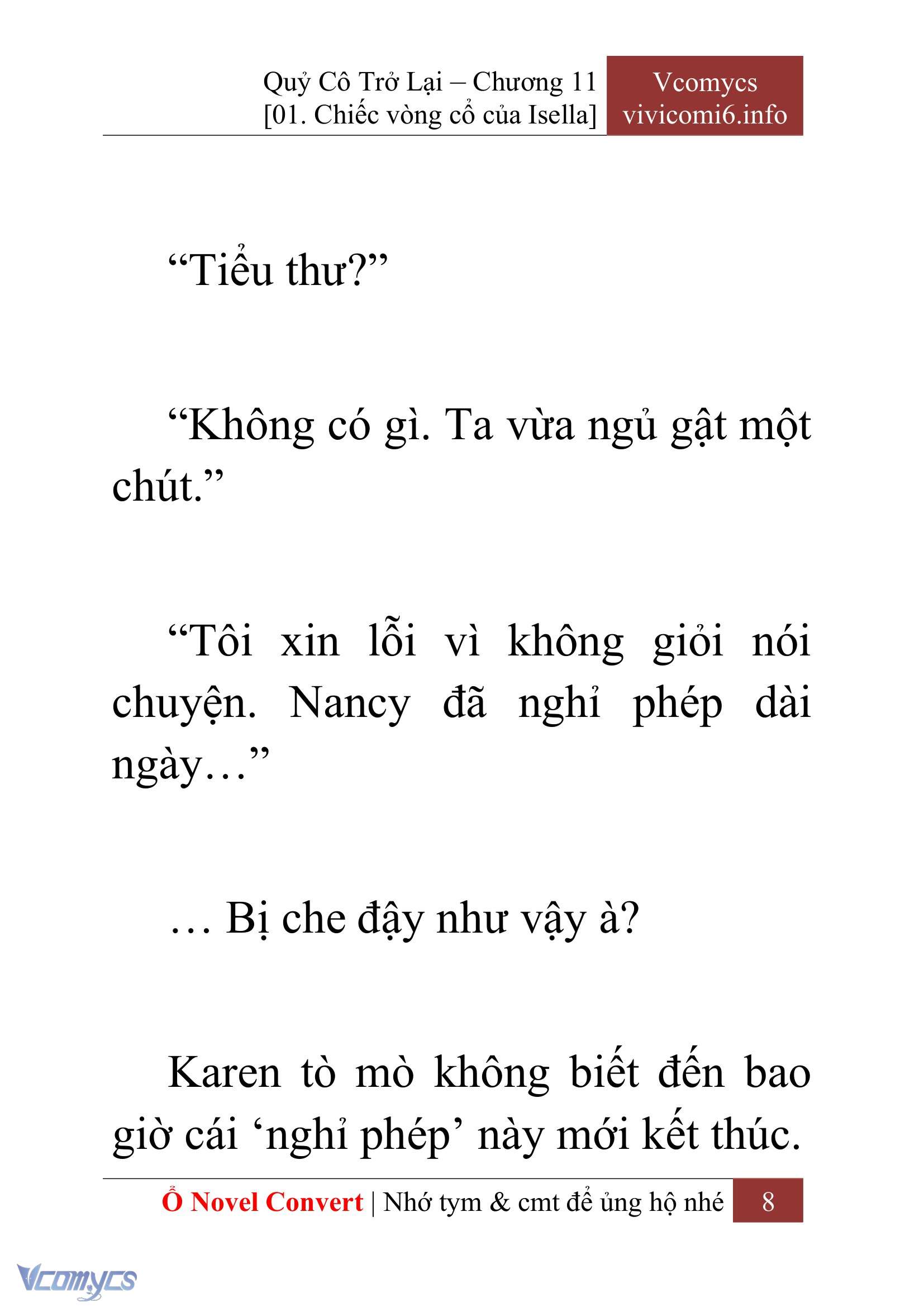 [Novel] Quý Cô Trở Lại Chap 11 - Trang 2
