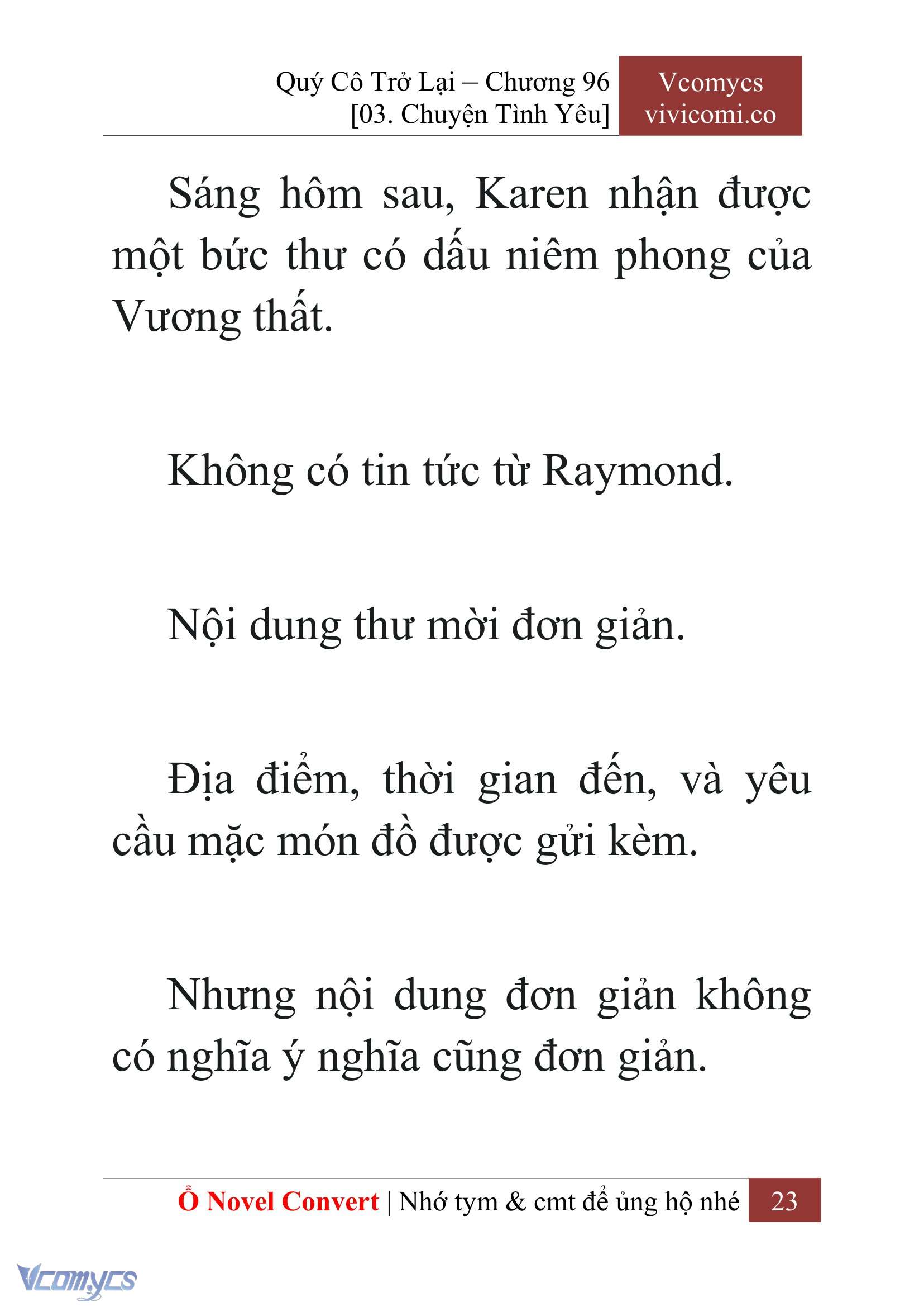 [Novel] Quý Cô Trở Lại Chap 96 - Trang 2
