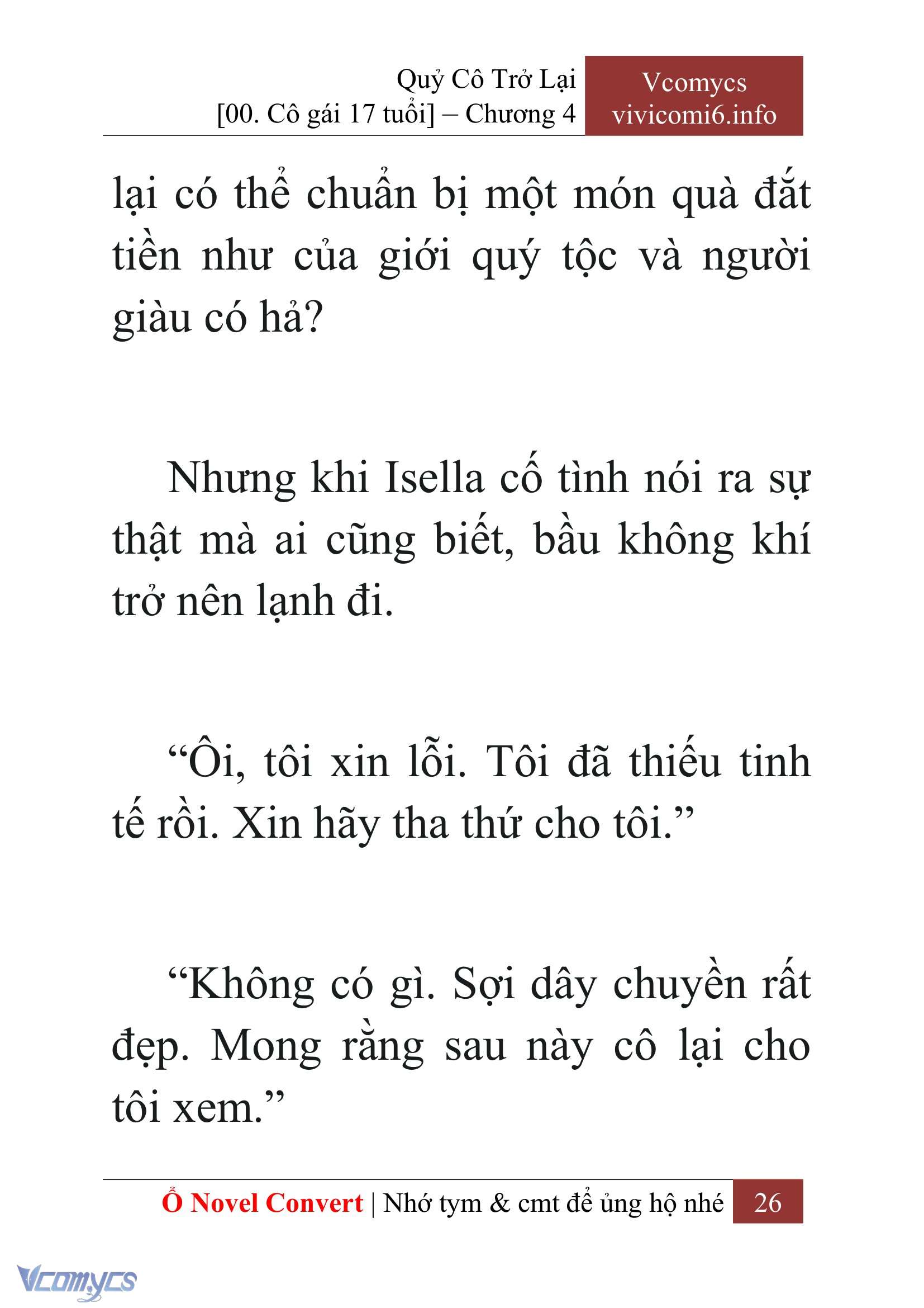 [Novel] Quý Cô Trở Lại Chap 4 - Trang 2