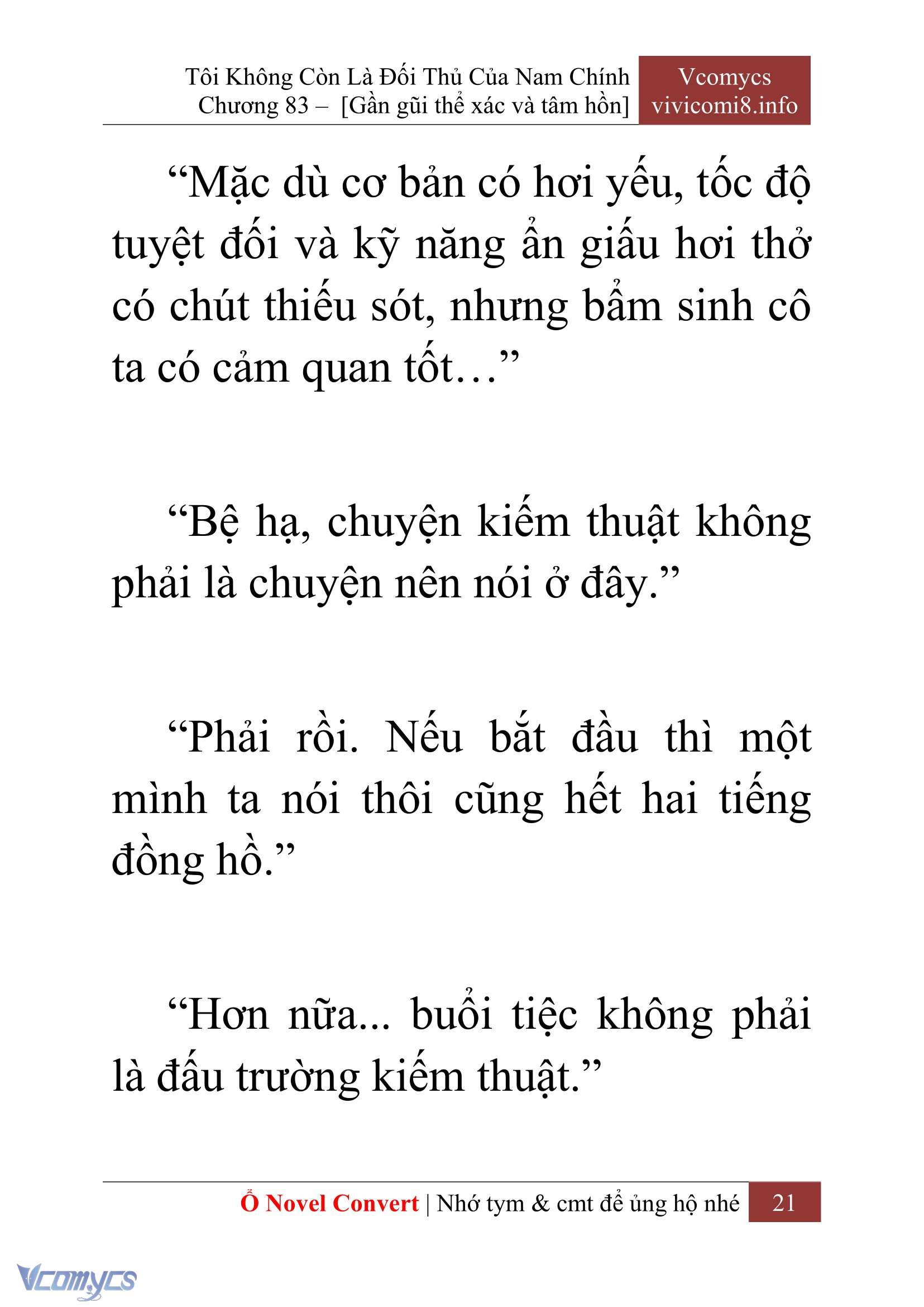 [Novel] Tôi Không Còn Là Đối Thủ Của Nam Chính Chap 83 - Trang 2
