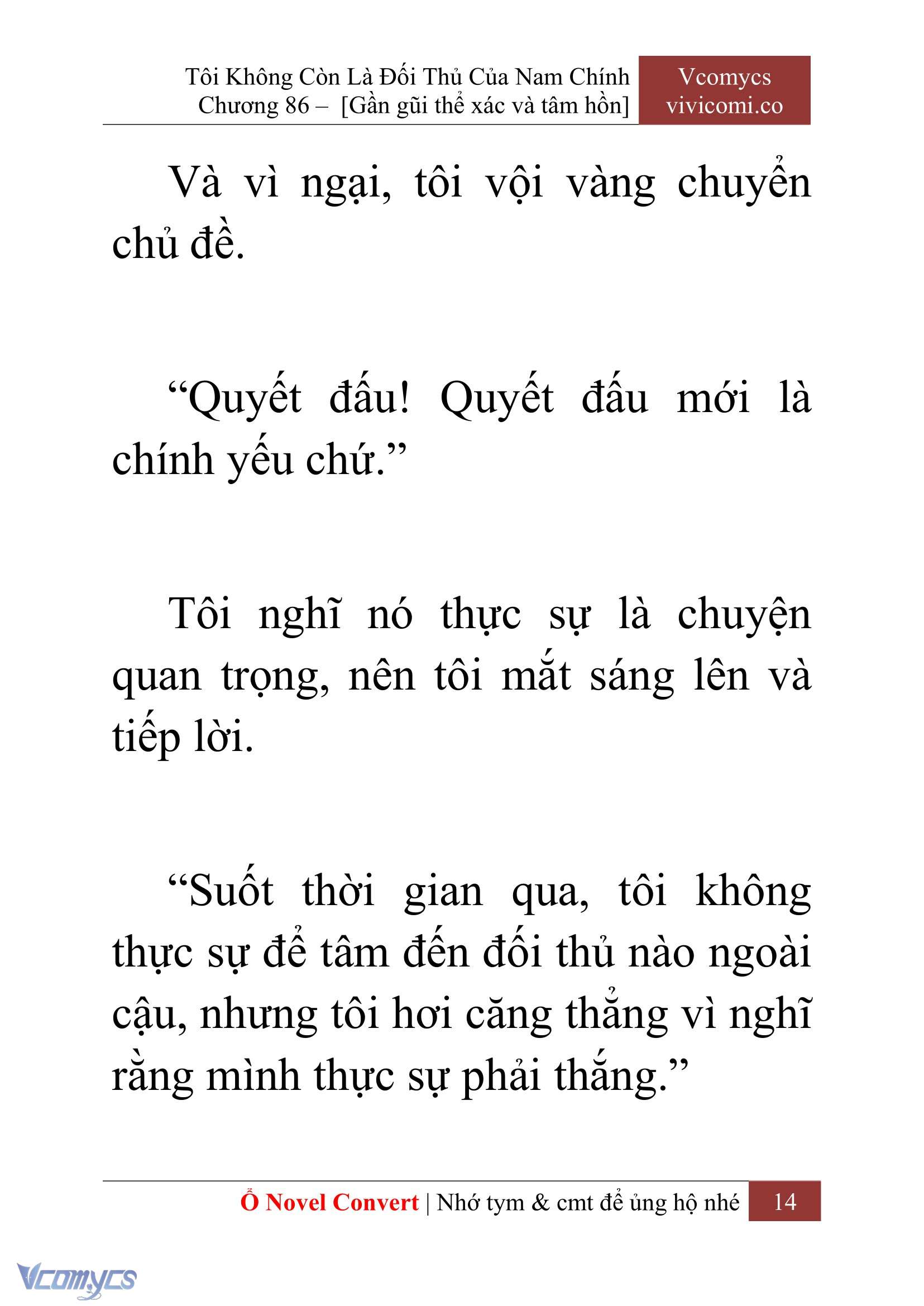 [Novel] Tôi Không Còn Là Đối Thủ Của Nam Chính Chap 86 - Trang 2