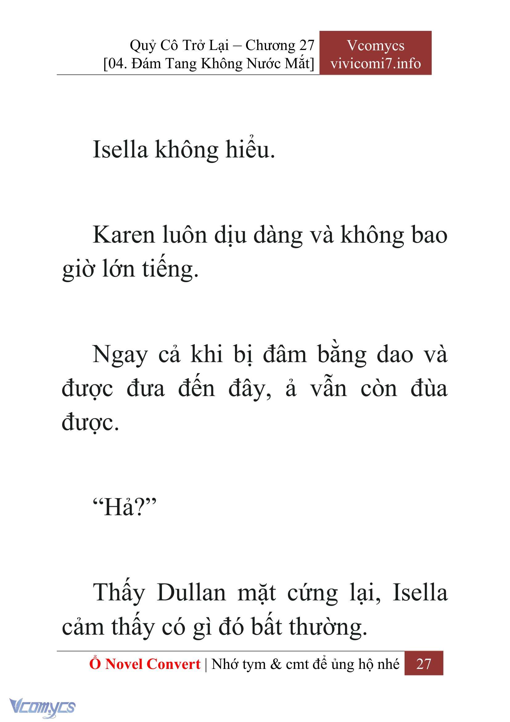 [Novel] Quý Cô Trở Lại Chap 27 - Trang 2