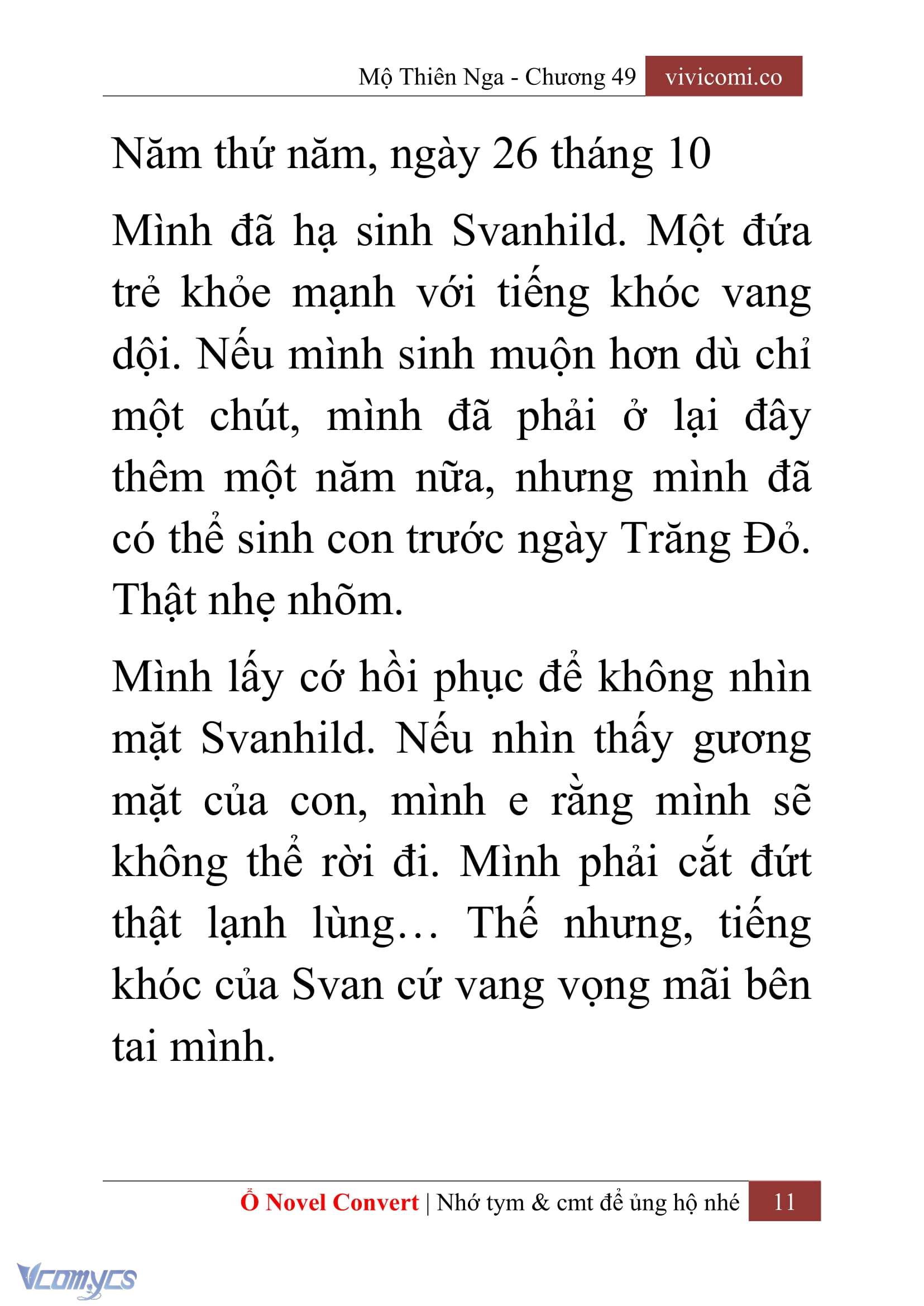 [Novel] Mộ Thiên Nga Chap 49 - Trang 2