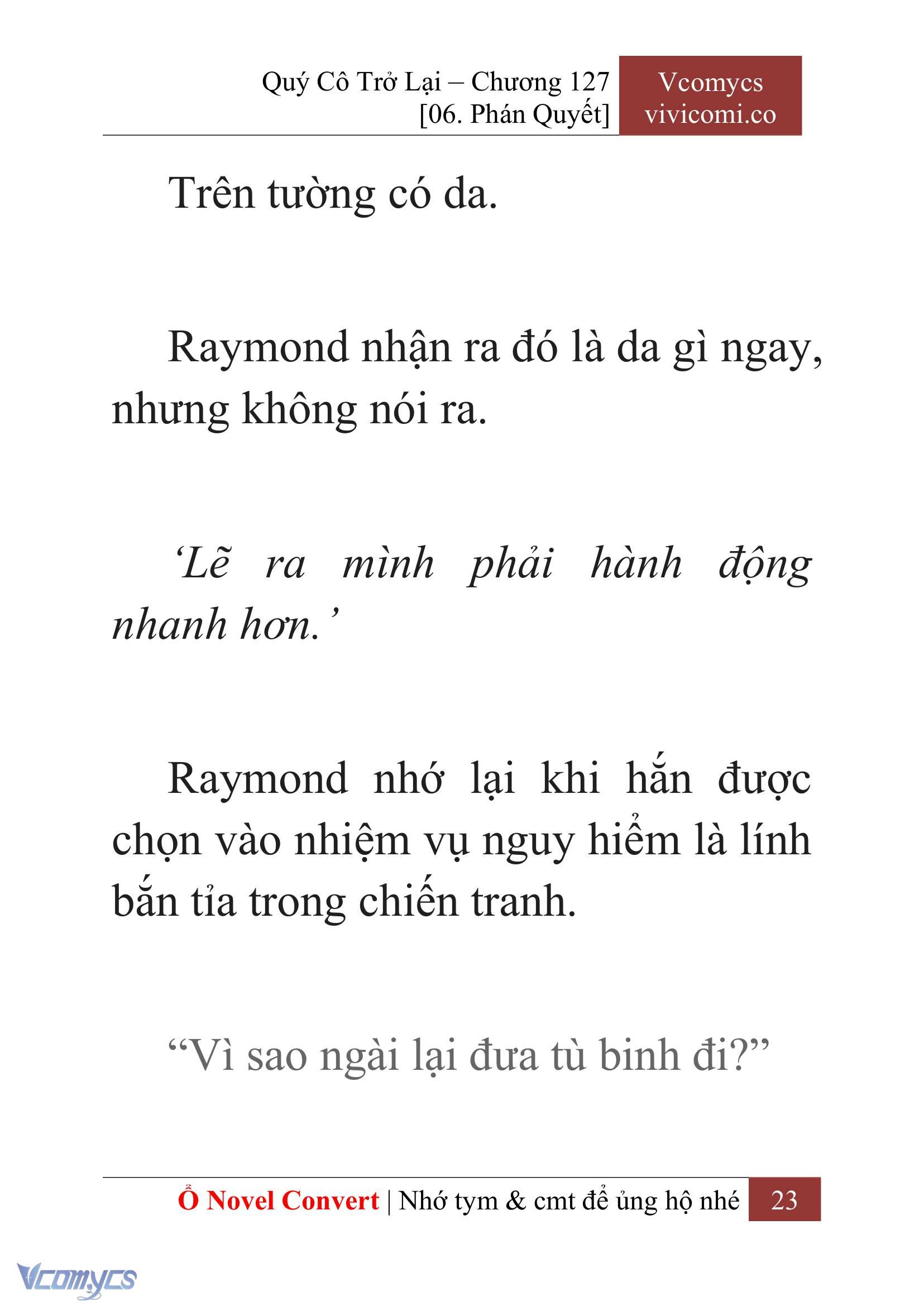 [Novel] Quý Cô Trở Lại Chap 127 - Next Chap 128