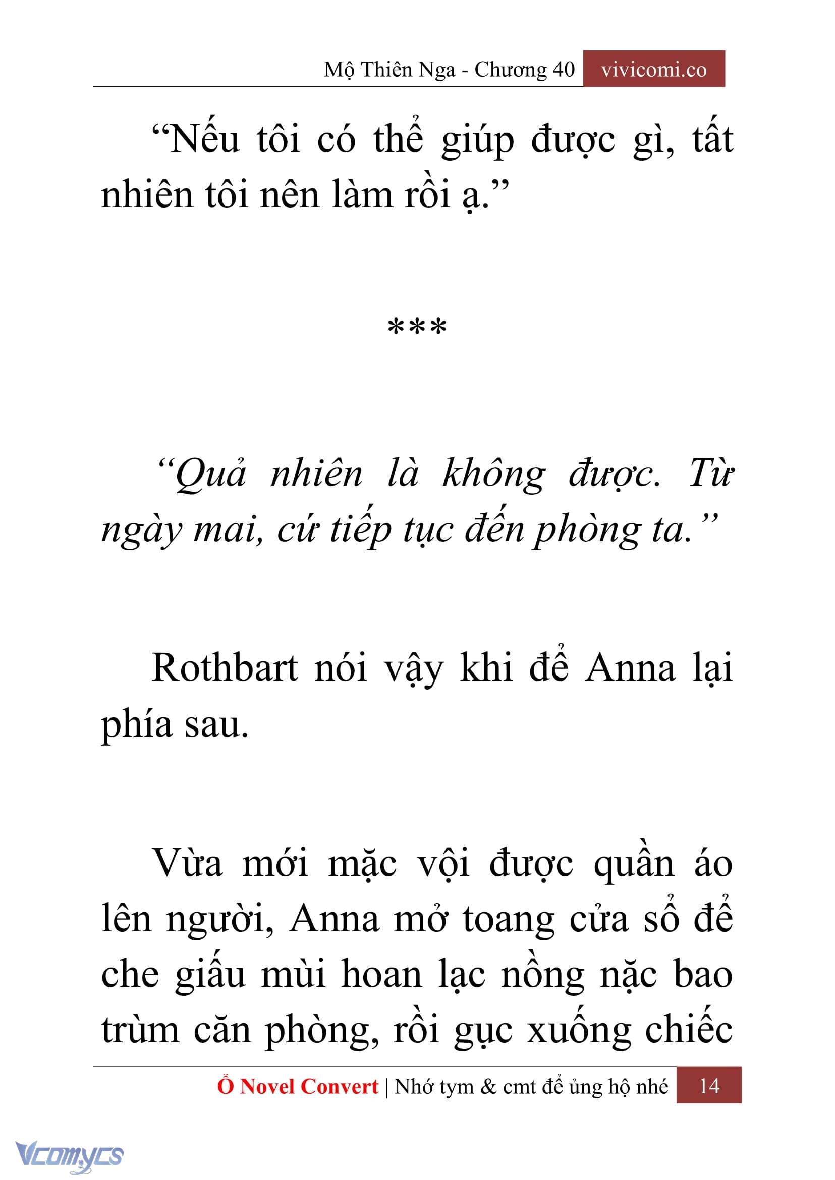 [Novel] Mộ Thiên Nga Chap 40 - Trang 2