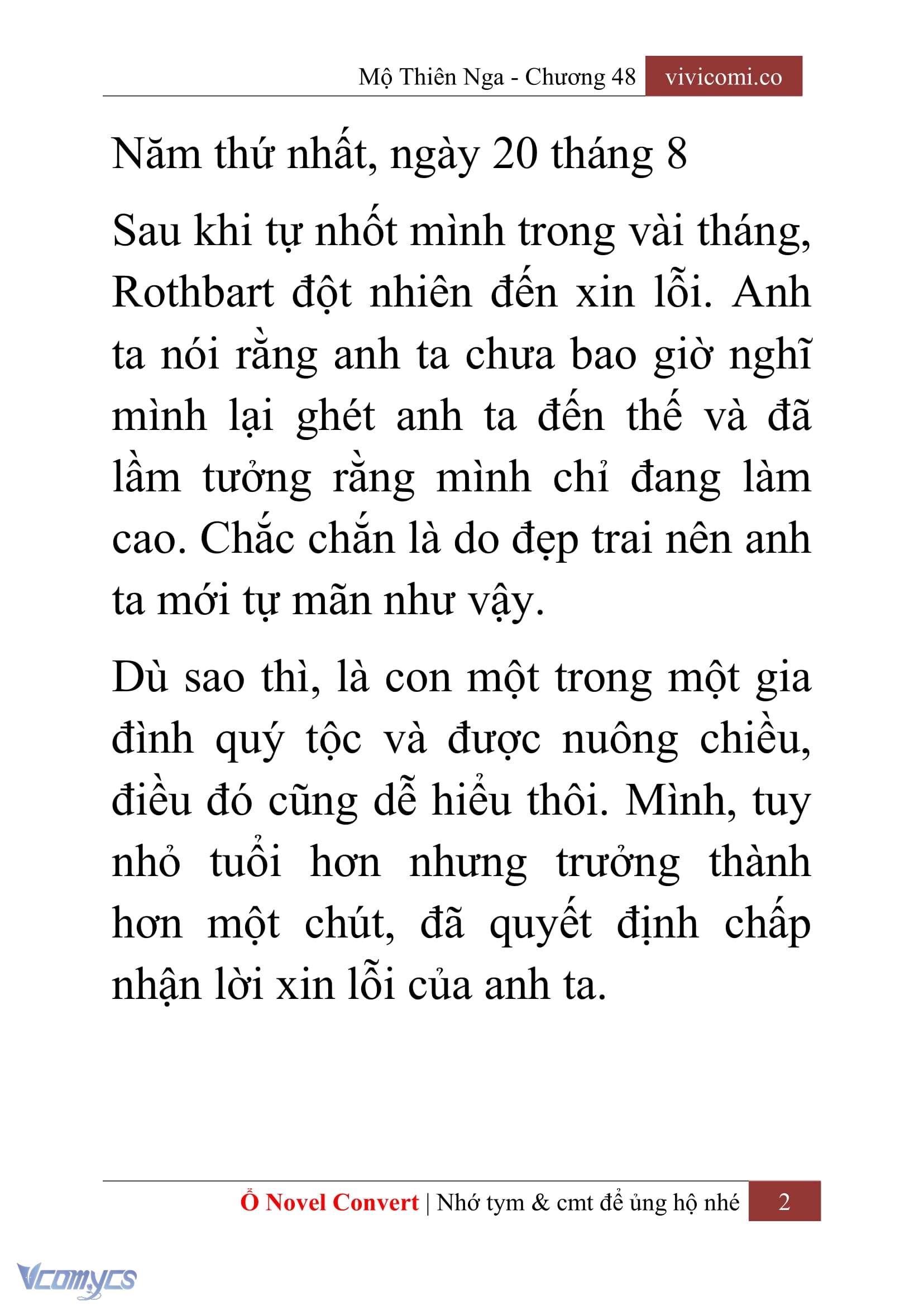 [Novel] Mộ Thiên Nga Chap 48 - Trang 2